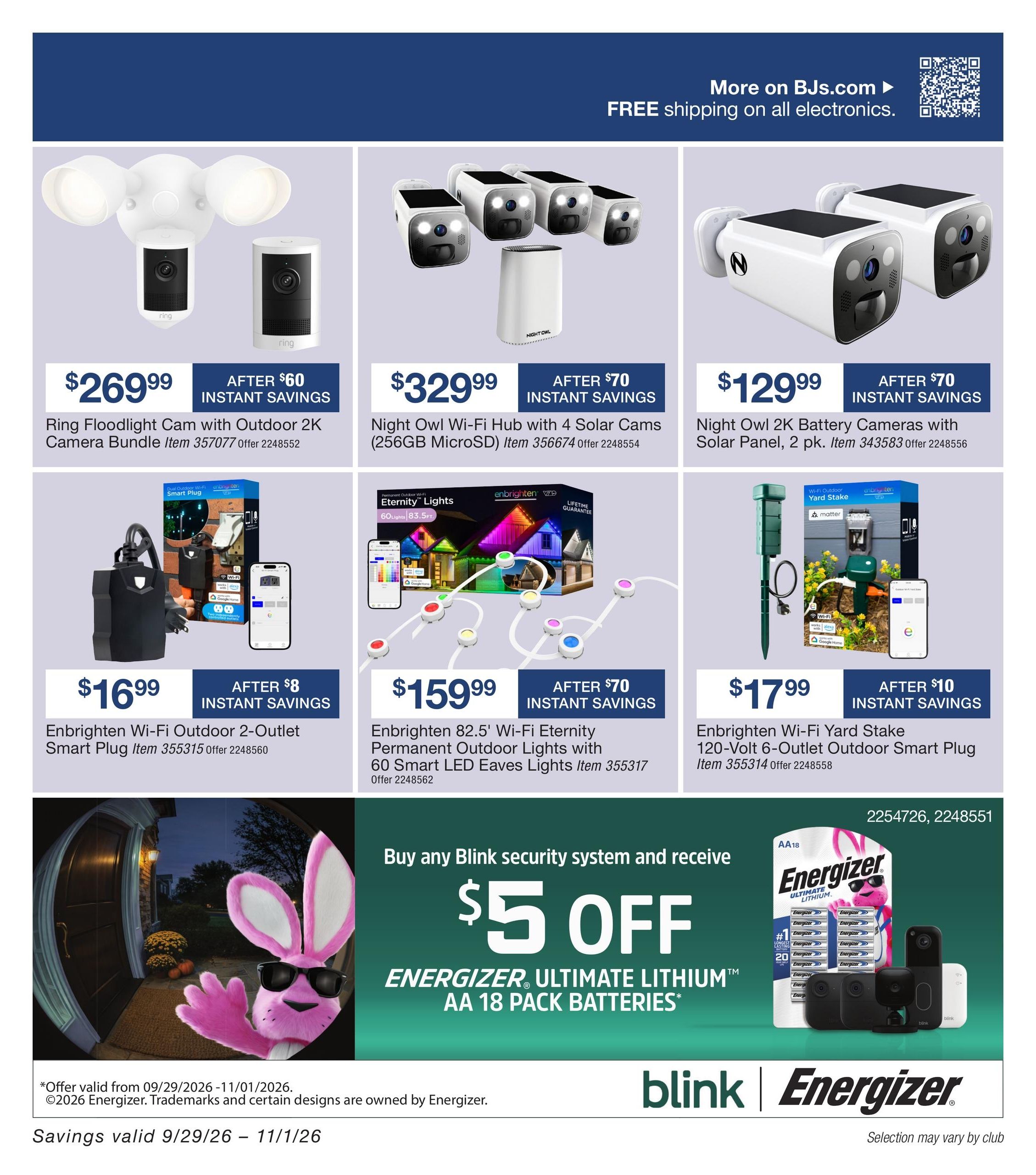 BJ's Wholesale Club Smart Saver Weekly Ad September 29 - November 1, 2026