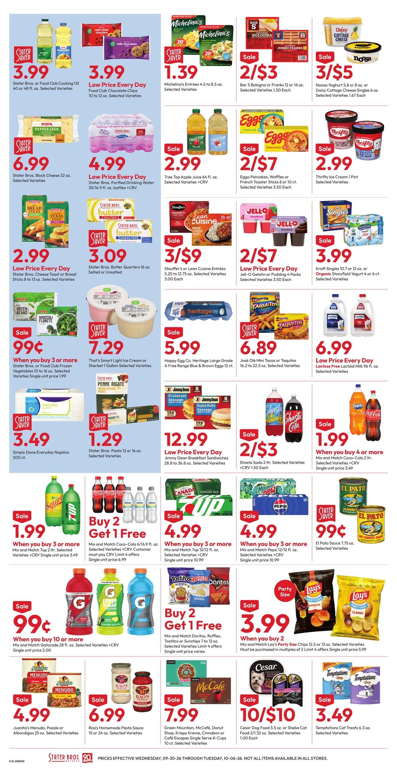 Stater Bros. Markets (Agoura Hills Area, CA) Weekly Ad September 30 - October 6, 2026