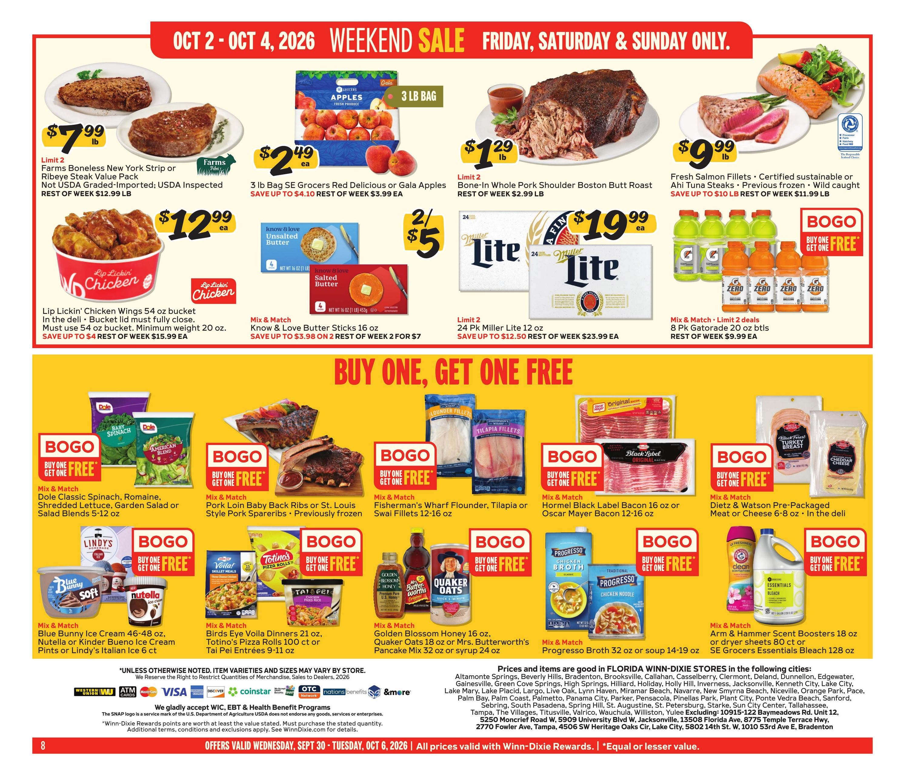 Winn-Dixie (Cape Canaveral Area, FL) Weekly Ad September 30 - October 6, 2026