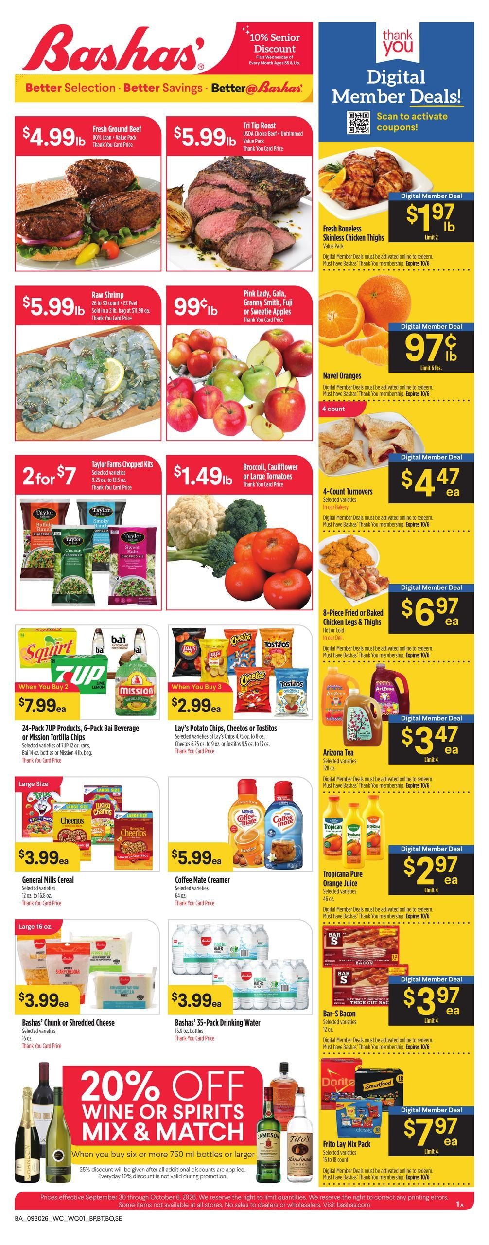 Bashas' (Apache Junction Area, AZ) Weekly Ad September 30 - October 6, 2026