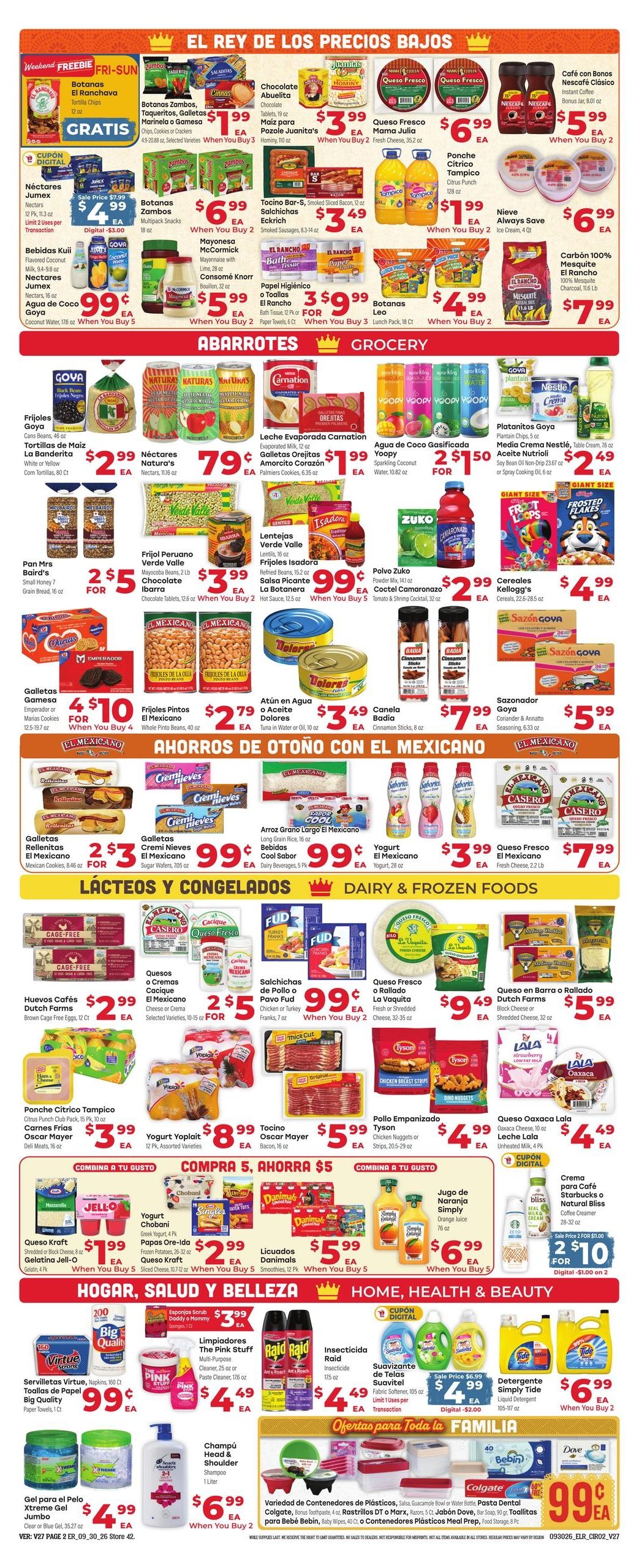 El Rancho Supermercado (Brownsville Area, TX) Weekly Ad September 30 - October 6, 2026