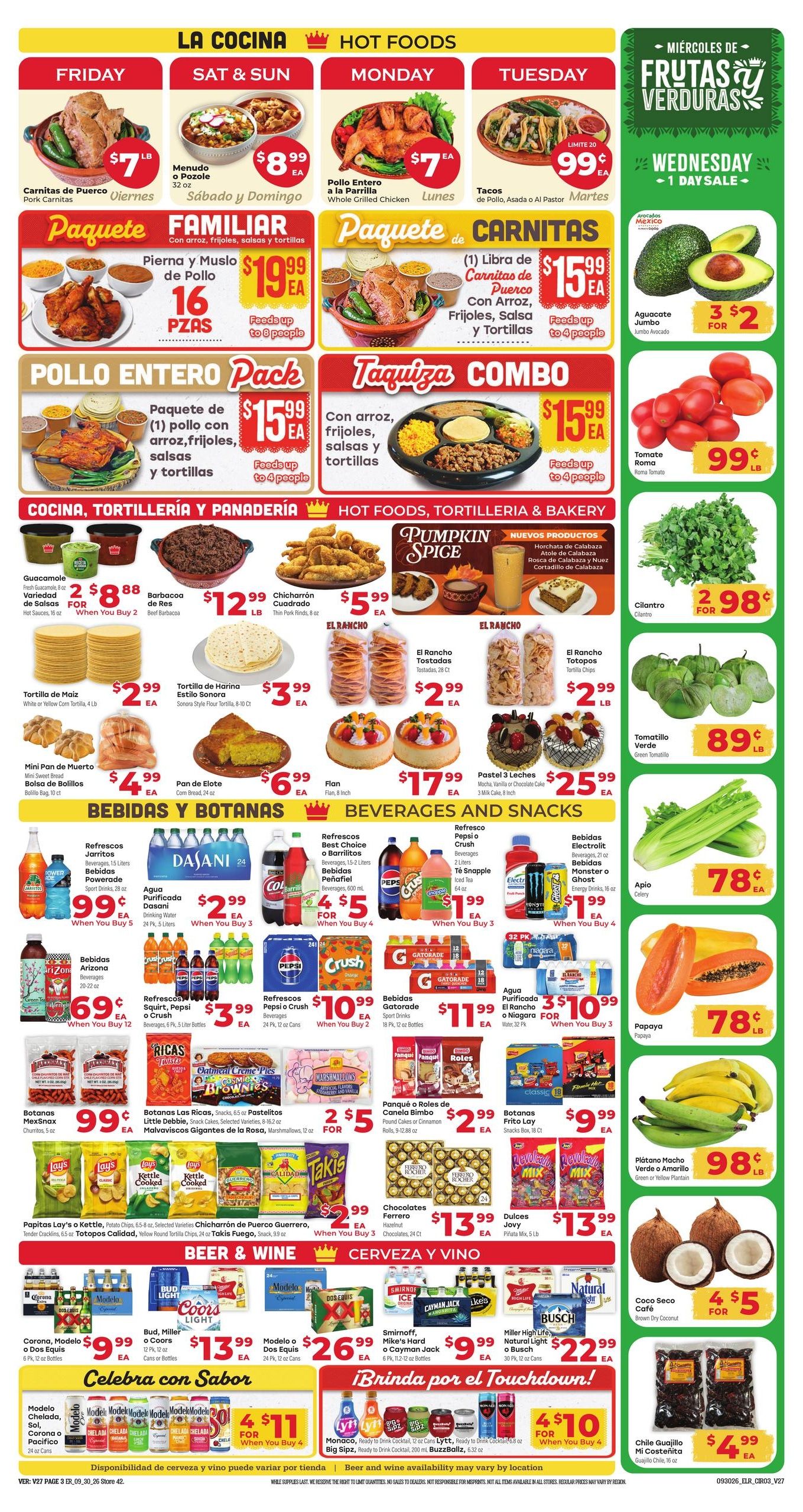 El Rancho Supermercado (Brownsville Area, TX) Weekly Ad September 30 - October 6, 2026