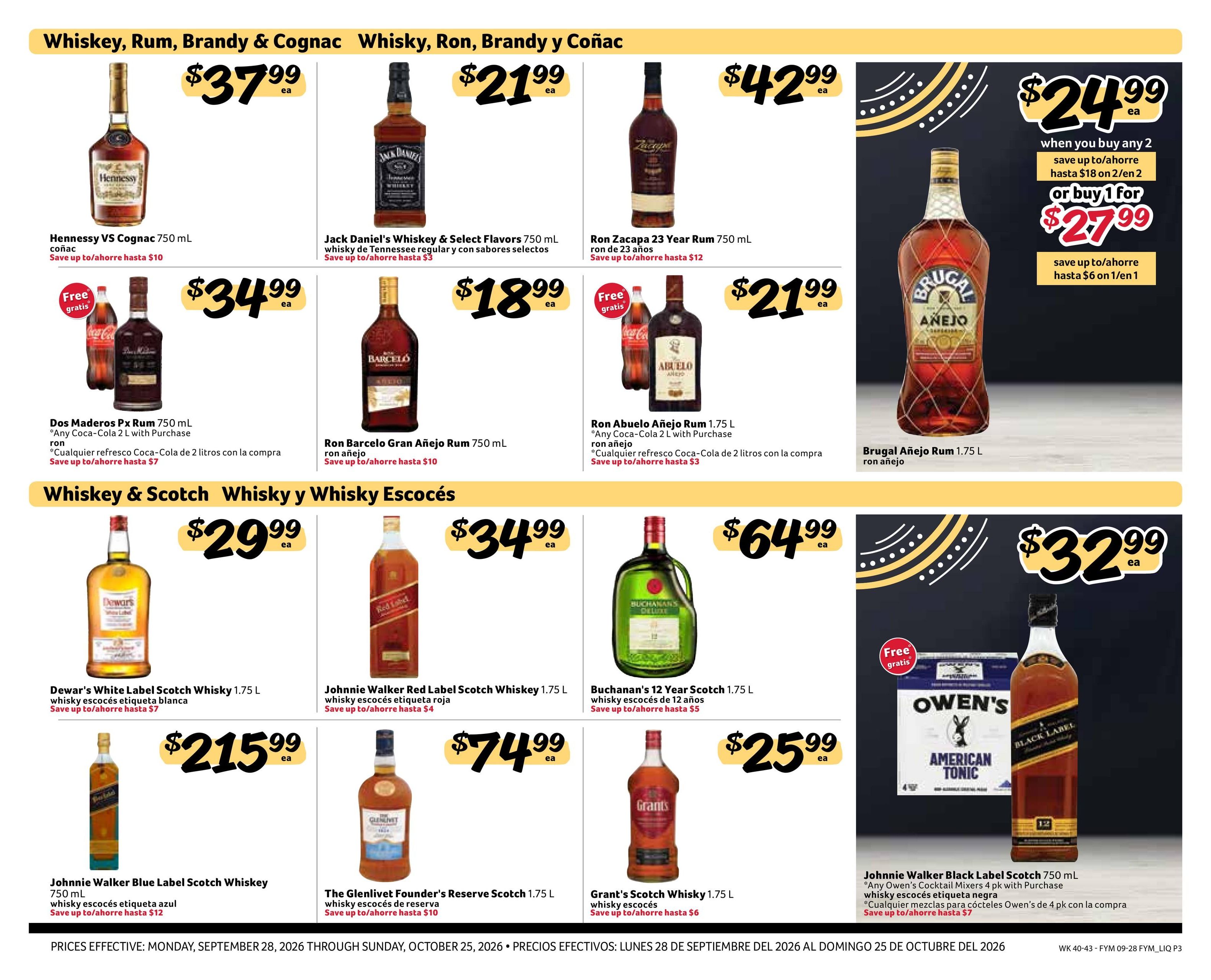 Fresco Y Mas Alcohol Weekly Ad September 28 - October 25, 2026
