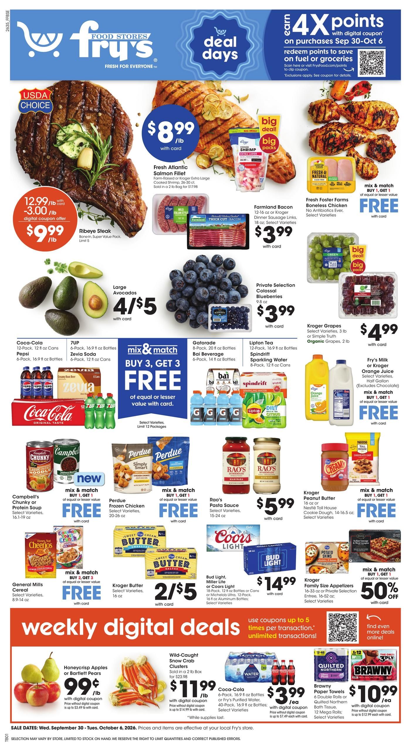 Fry's Food Stores (Apache Junction Area, AZ) Weekly Ad September 30 - October 6, 2026