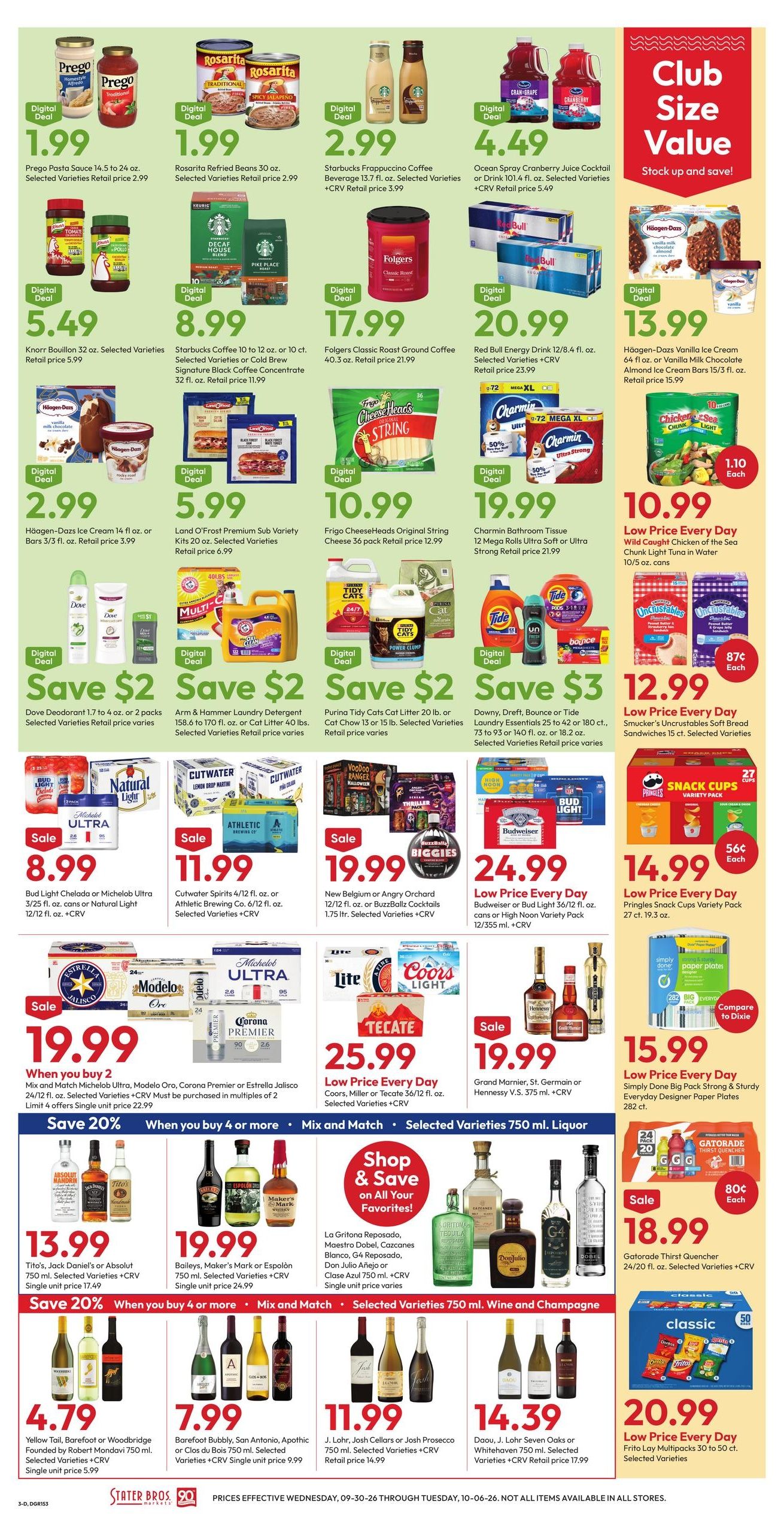 Stater Bros. Markets (Bellflower Area, CA) Weekly Ad September 30 - October 6, 2026
