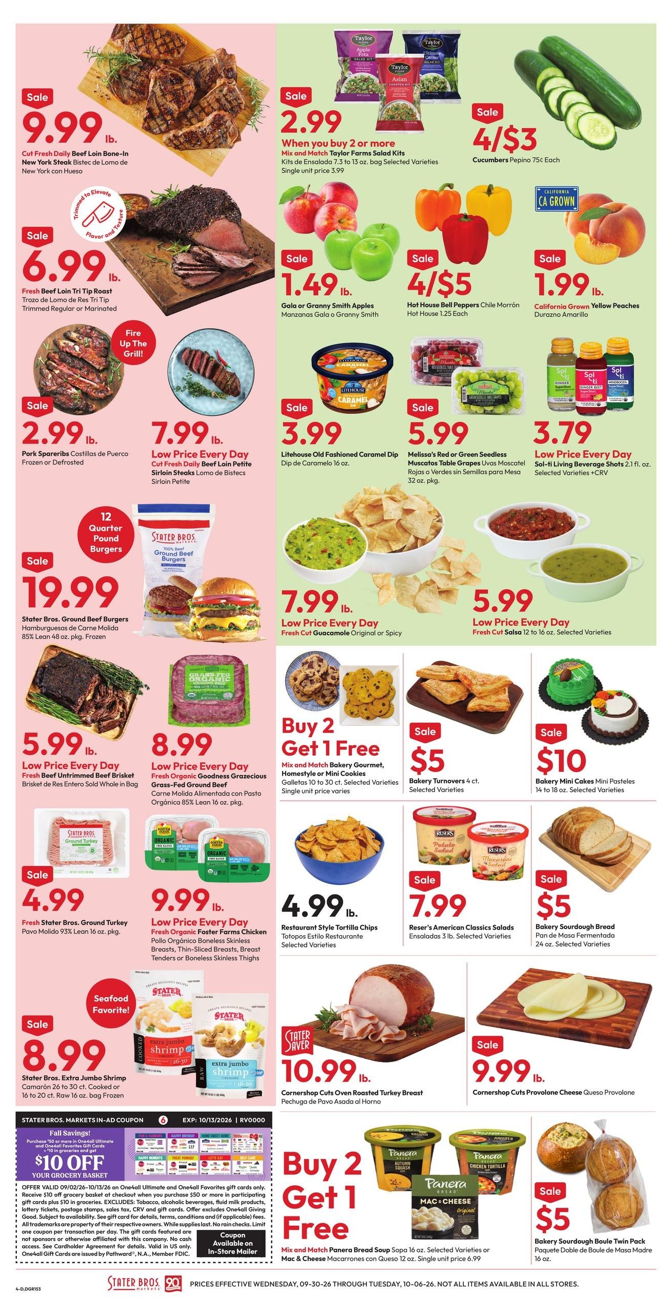Stater Bros. Markets (Bellflower Area, CA) Weekly Ad September 30 - October 6, 2026