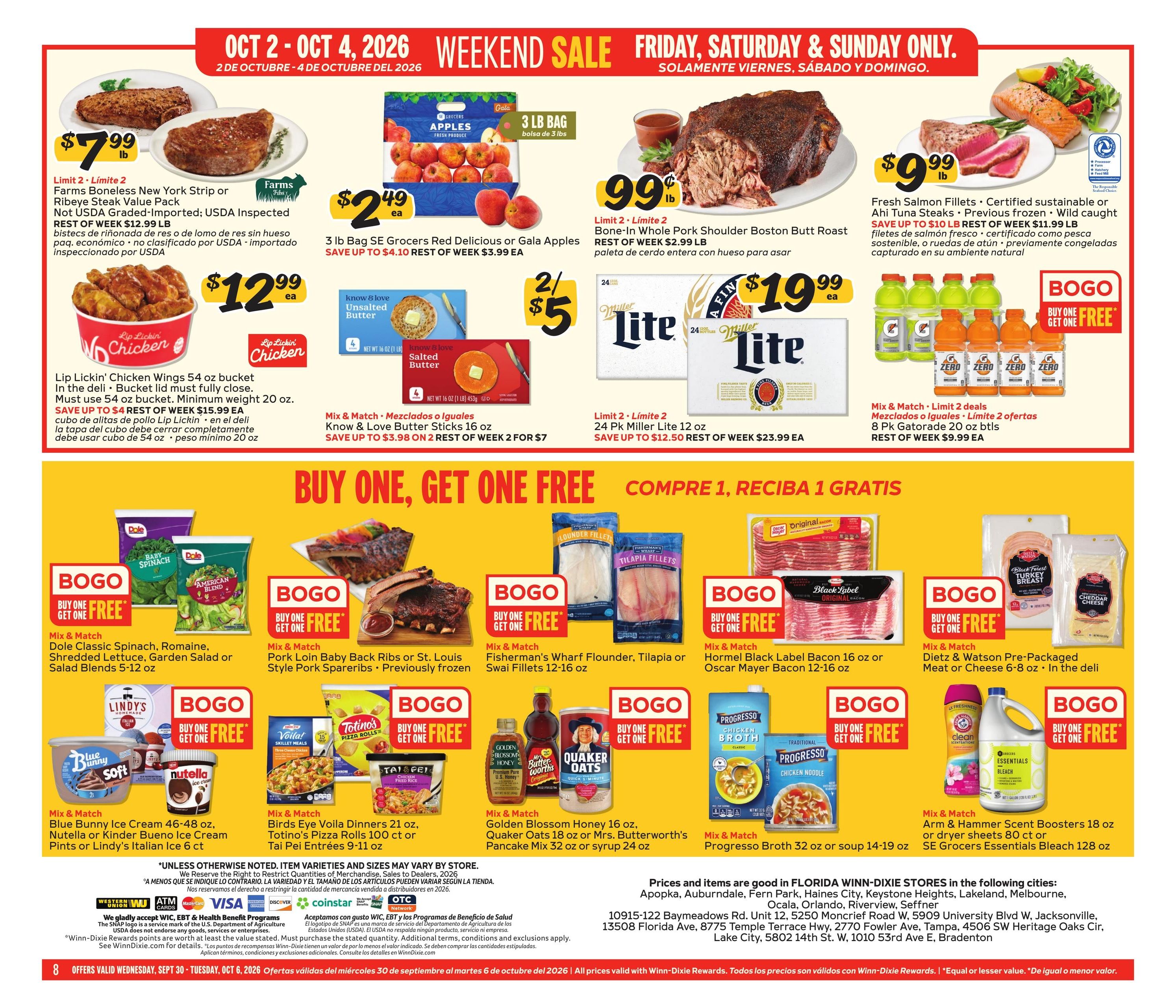 Winn-Dixie (Lakeland Area, FL) Weekly Ad September 30 - October 6, 2026