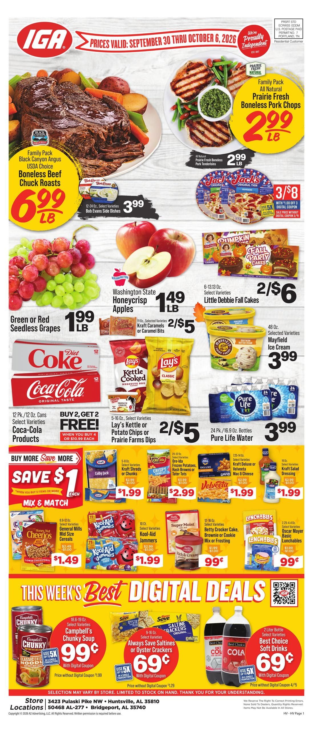 IGA (Huntsville Area, AL) Weekly Ad September 30 - October 6, 2026