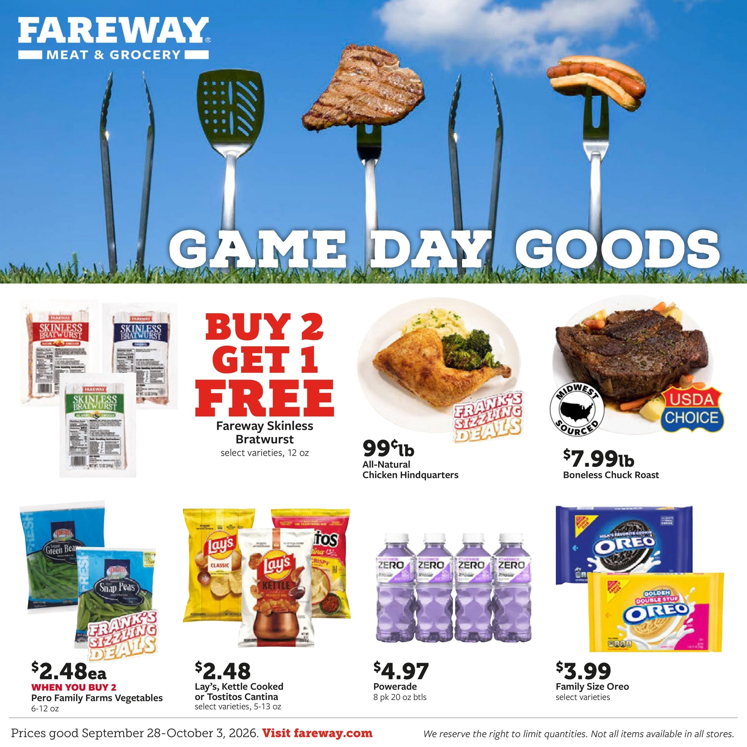 Fareway (Geneseo Area, IL) Weekly Ad September 28 - October 3, 2026