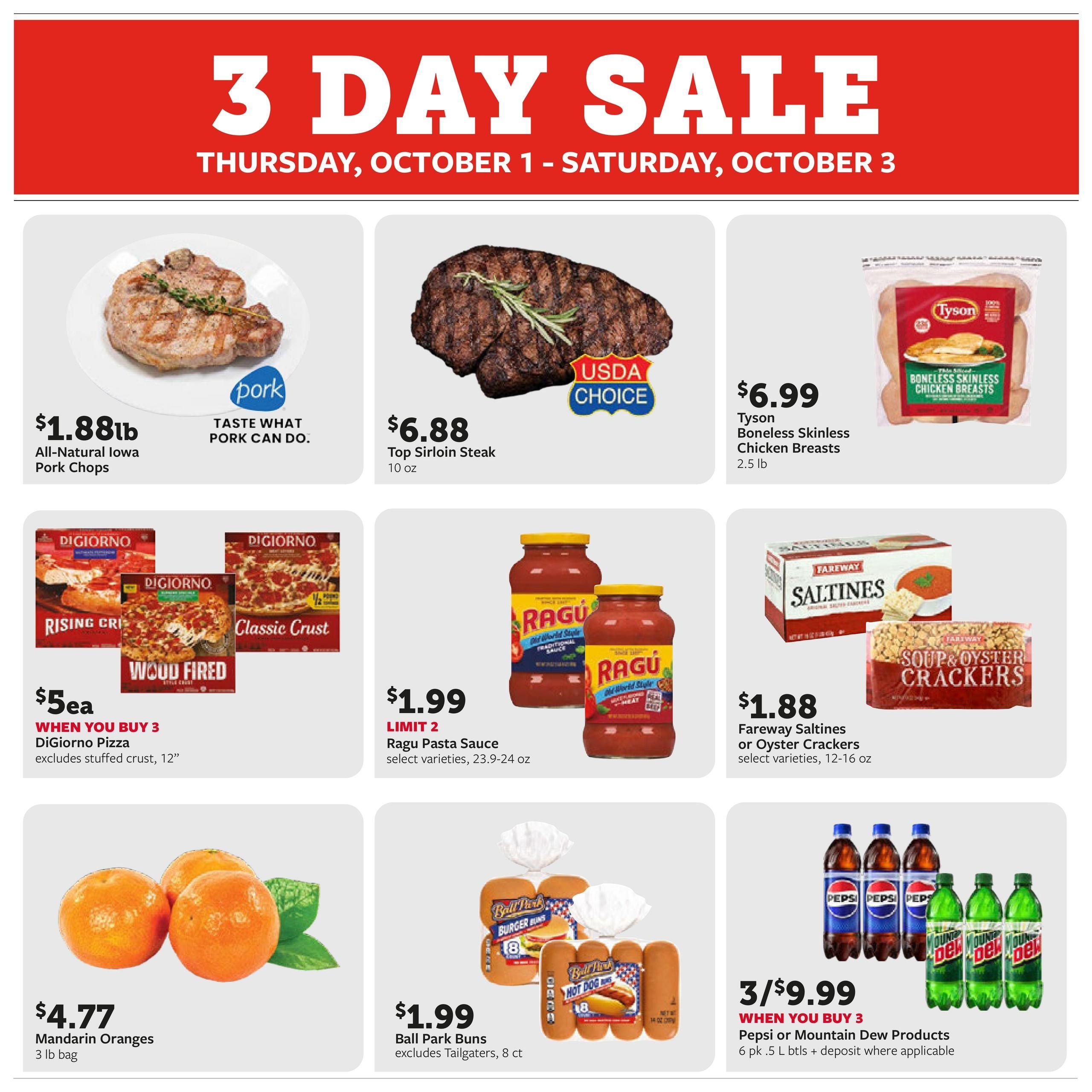 Fareway (Mason City Area, IA) Weekly Ad September 28 - October 3, 2026
