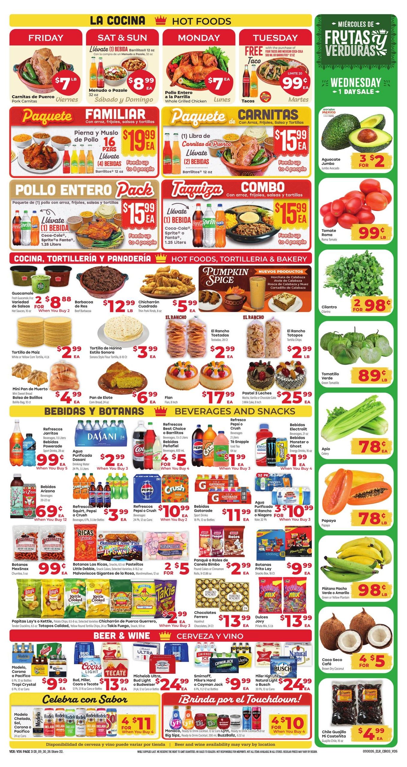 El Rancho Supermercado (Odessa Area, TX) Weekly Ad September 30 - October 6, 2026