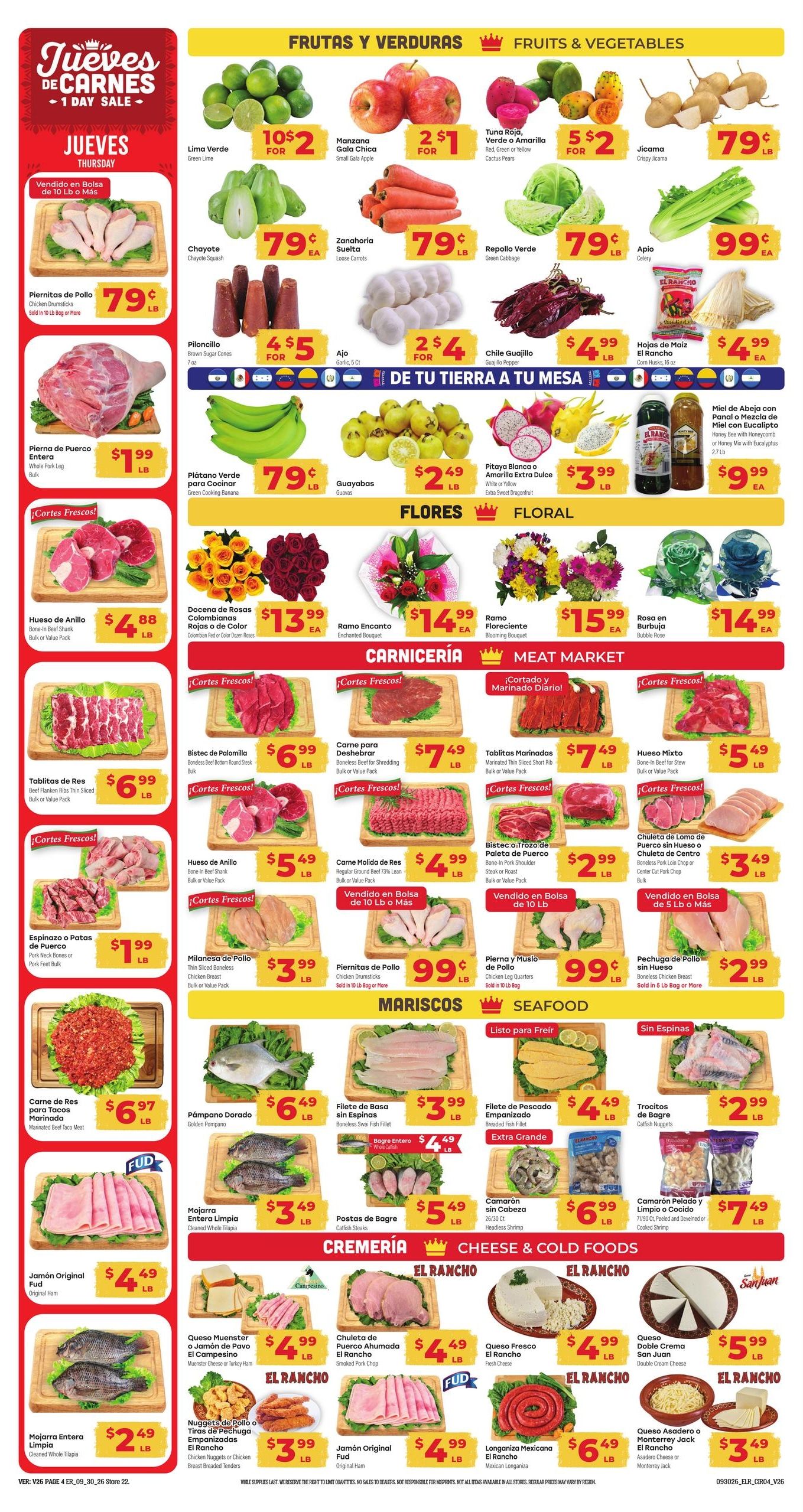 El Rancho Supermercado (Odessa Area, TX) Weekly Ad September 30 - October 6, 2026