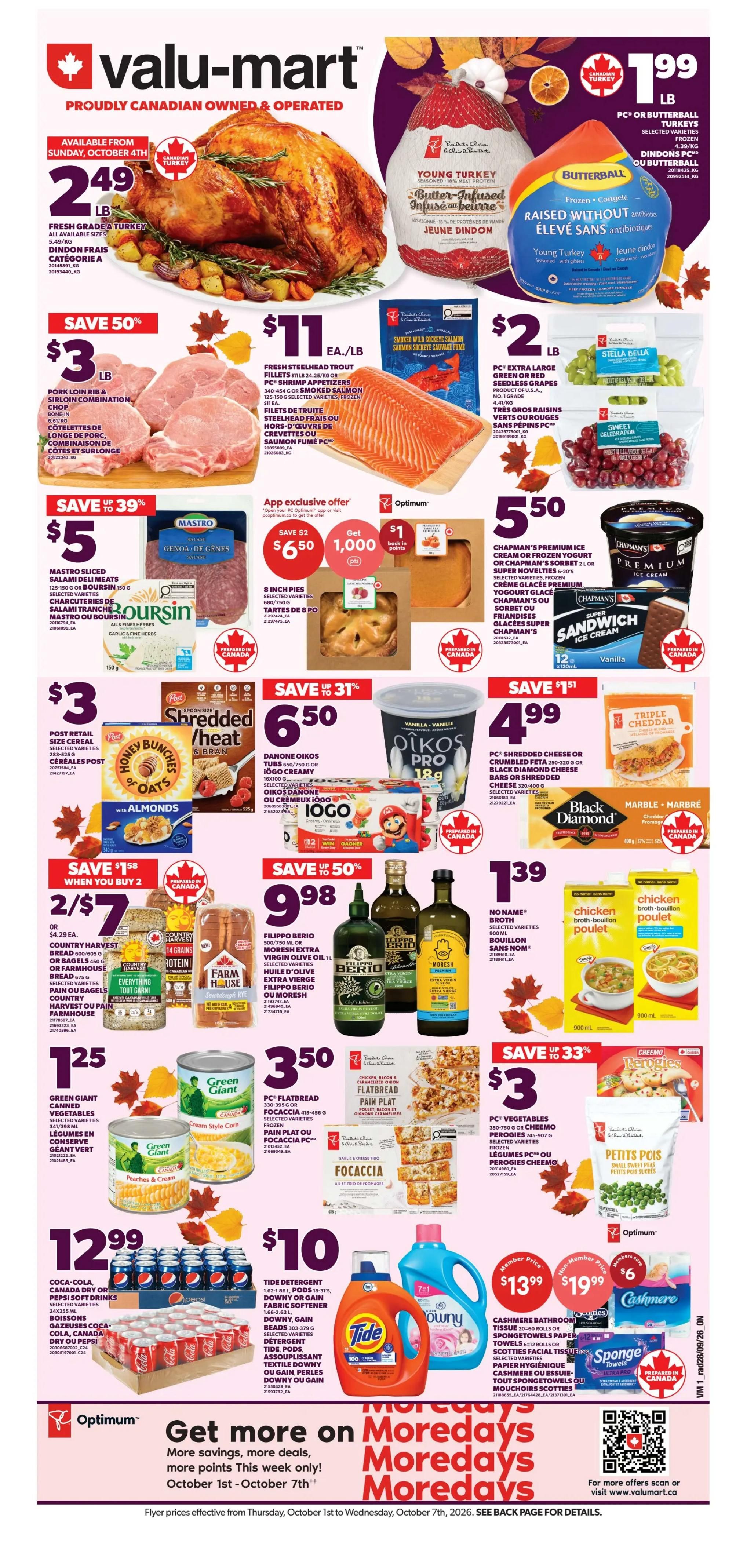 Valu-mart Flyer October 1 to 7
