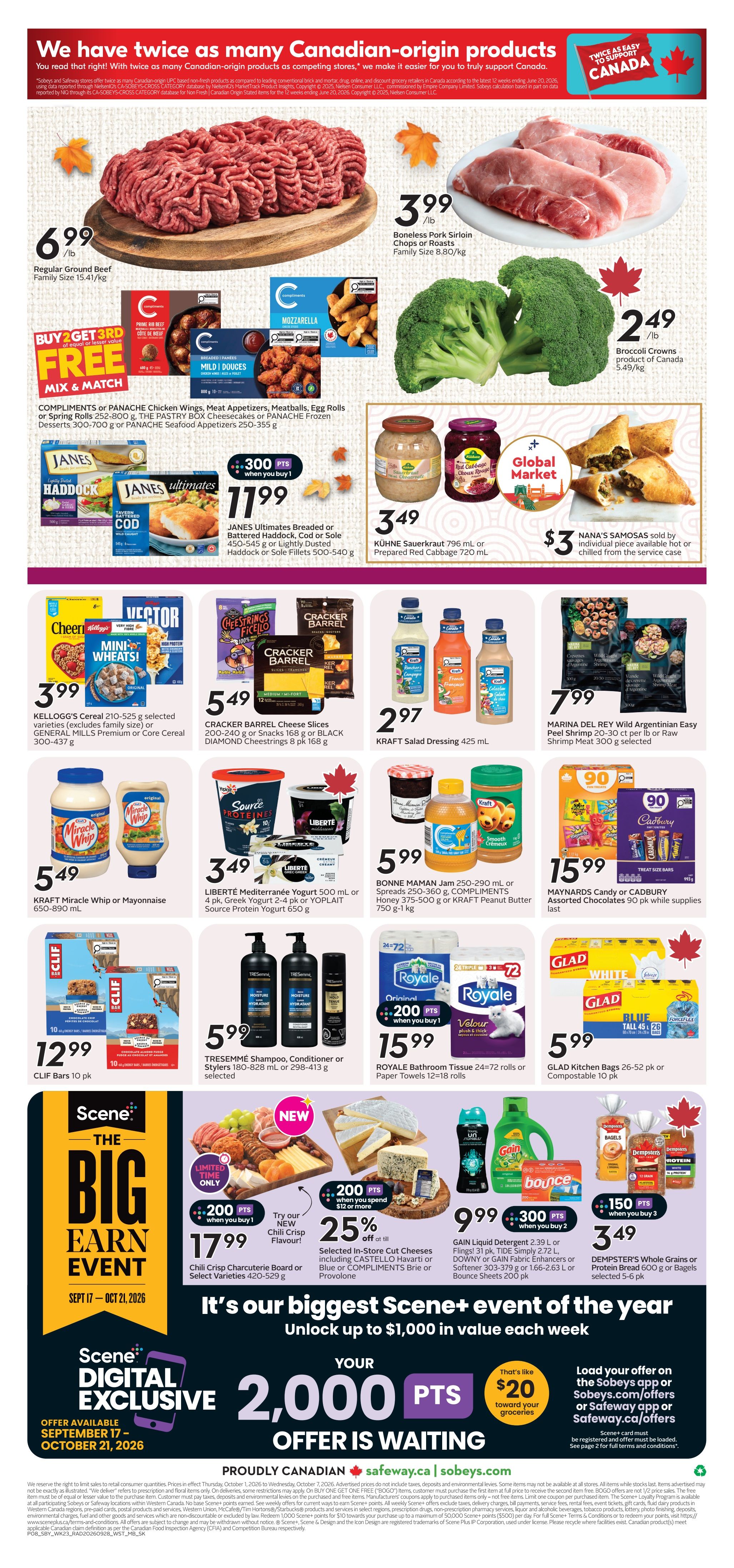 Sobeys/Safeway (MB) Flyer October 1 to 7