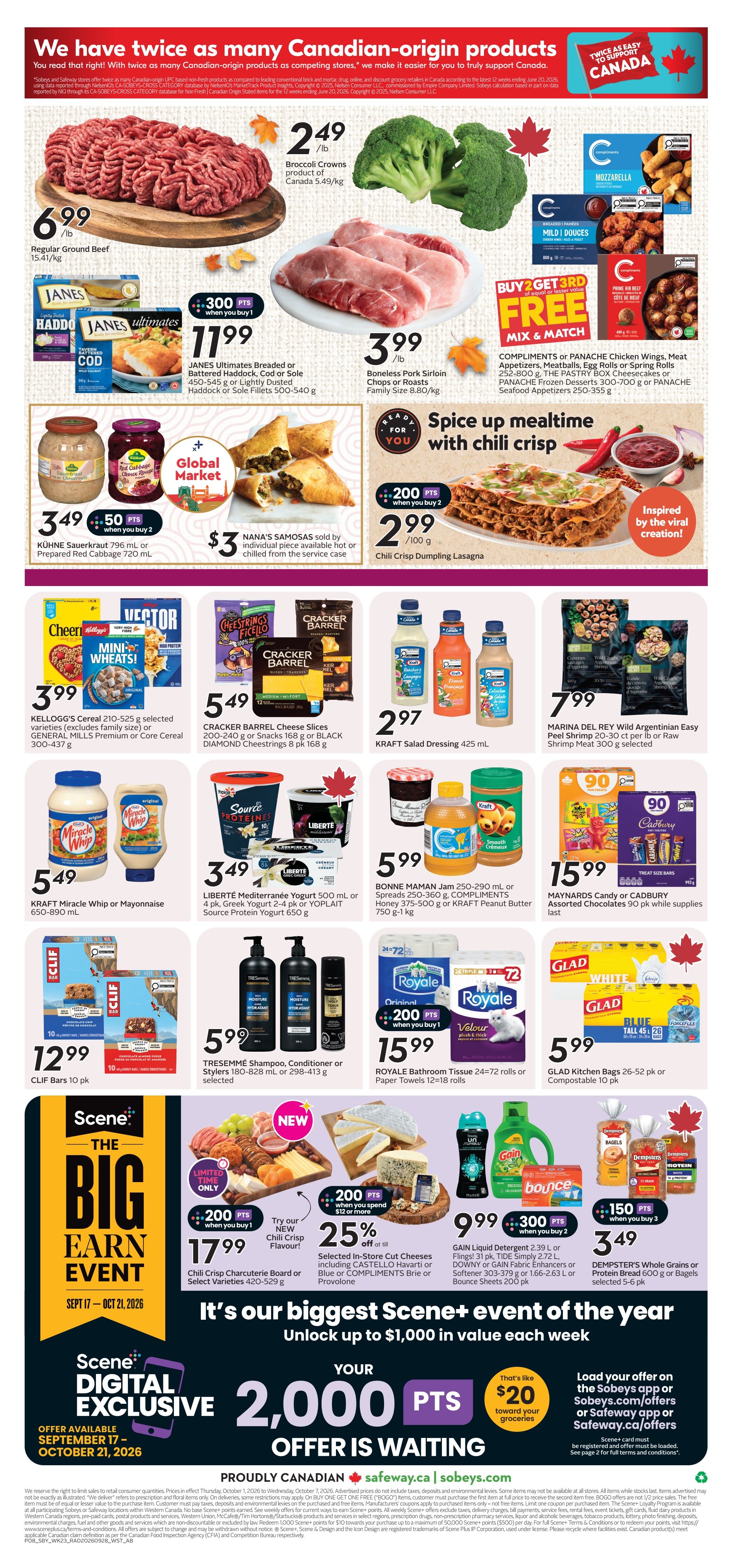 Sobeys/Safeway (AB) Flyer October 1 to 7