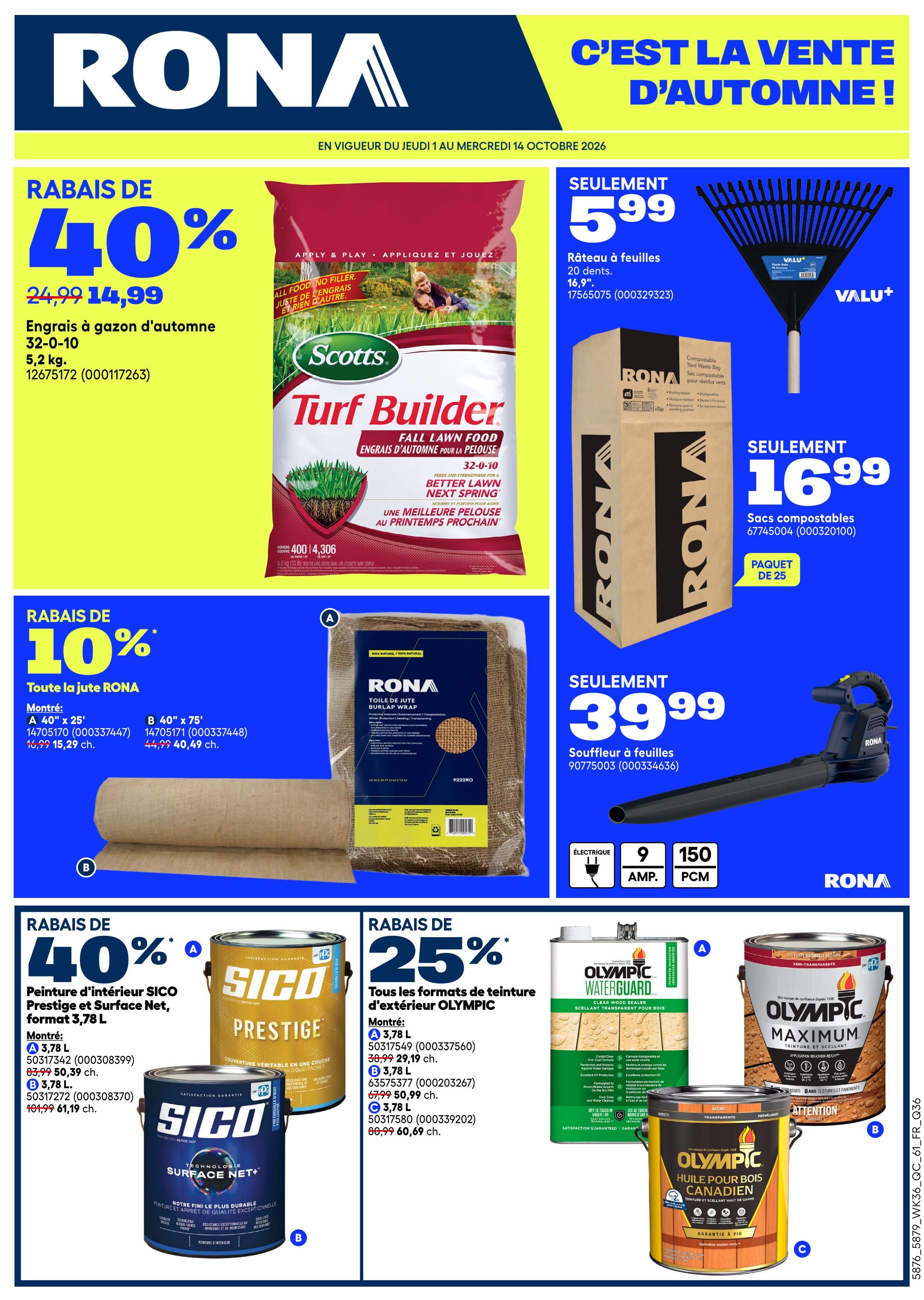 Rona & Rona+ (QC) Flyer October 1 to 7