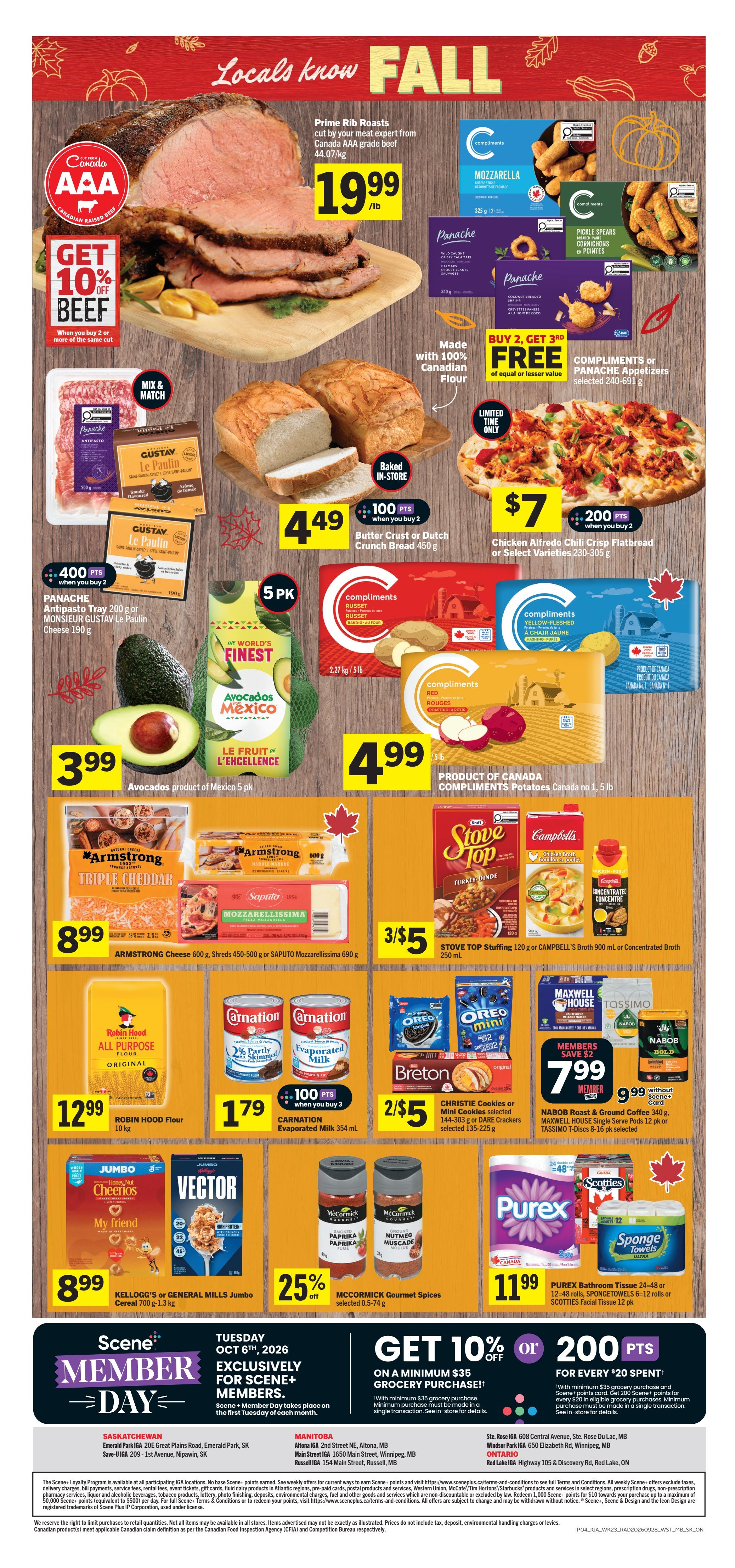 IGA (MB, SK, ON) Flyer October 1 to 7