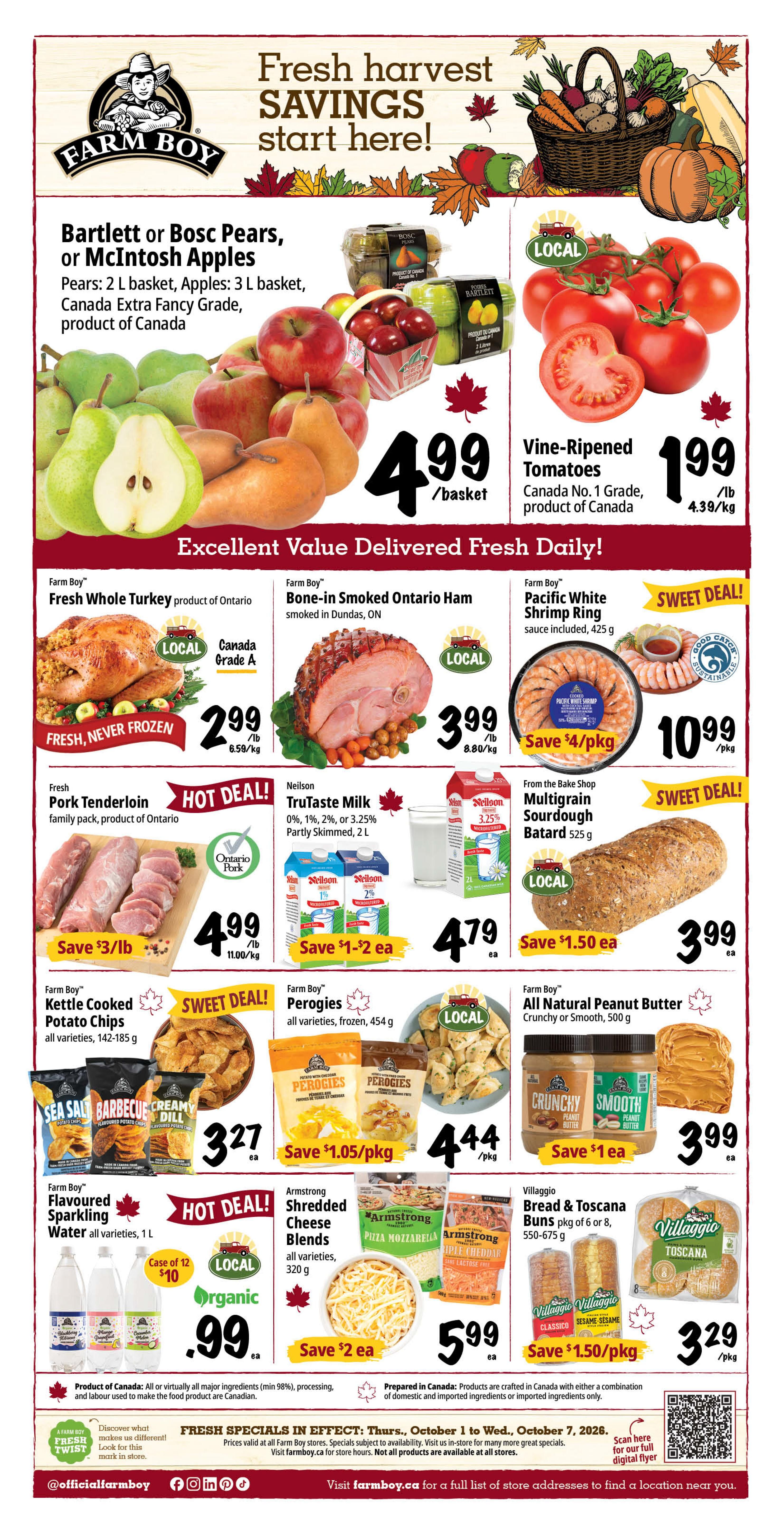 Farm Boy Flyer October 1 to 7