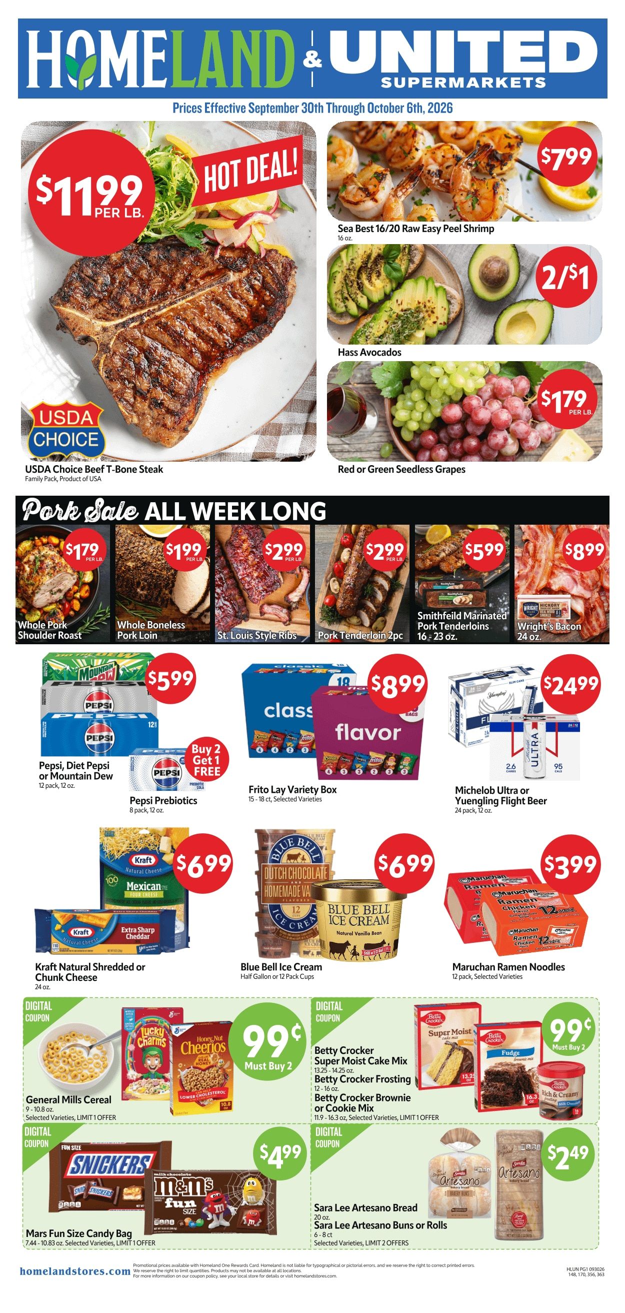 Homeland Stores (Clinton and Elk City, OK) Weekly Ad September 30 - October 6, 2026