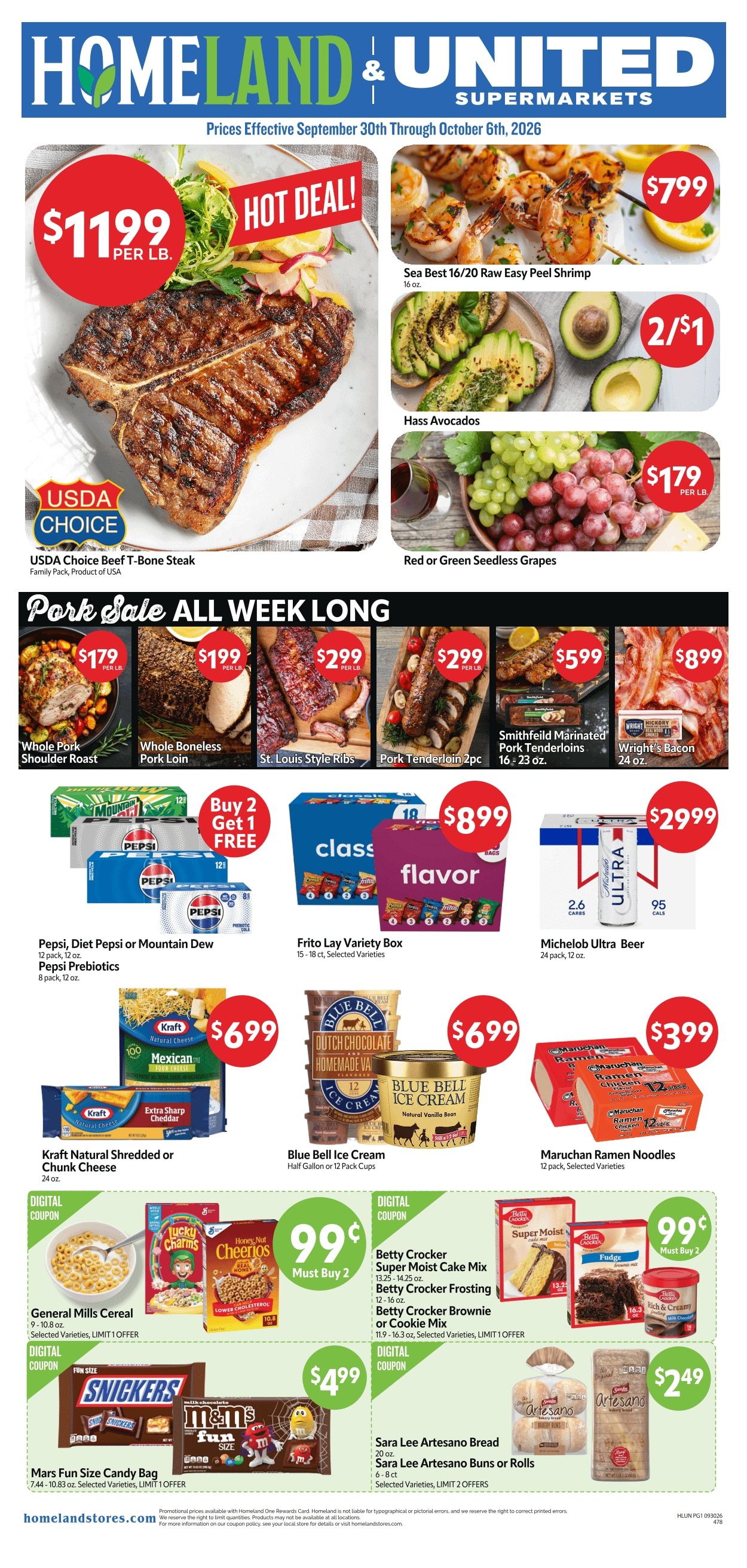 Homeland Stores (Justin, TX) Weekly Ad September 30 - October 6, 2026