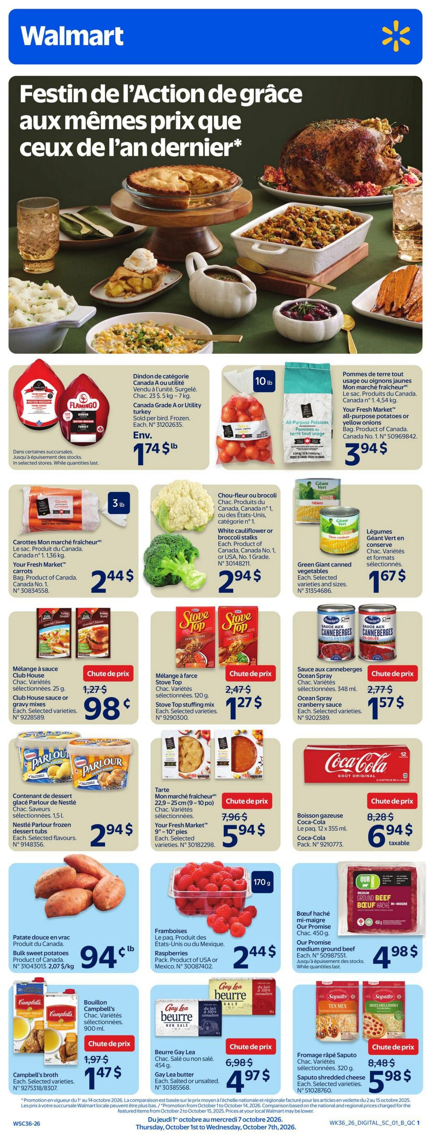 Walmart (QC) Flyer October 1 to 7
