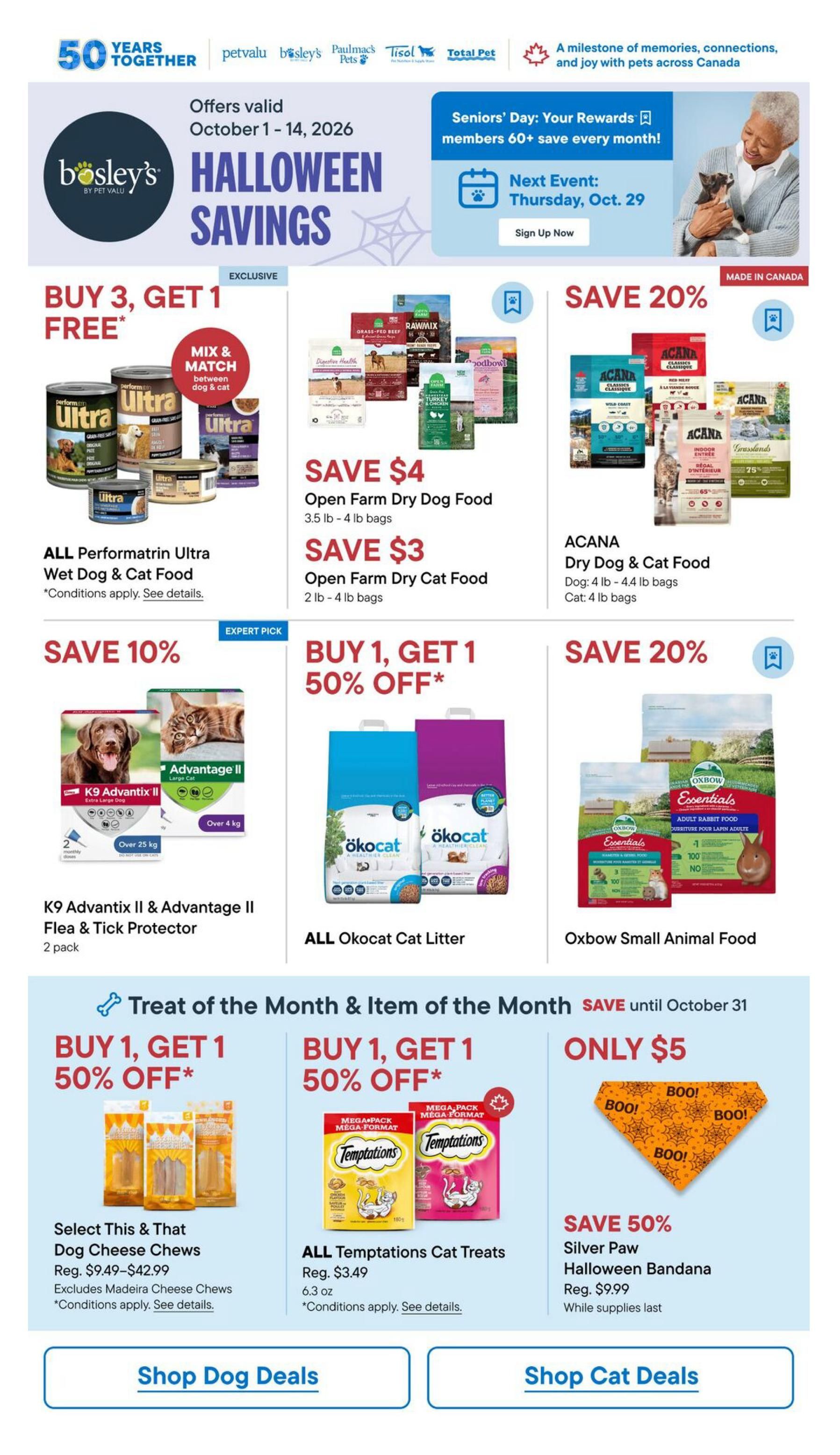 Bosley's by PetValu Flyer October 1 to 14