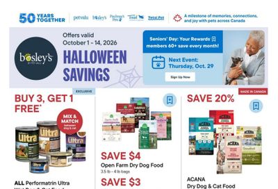 Bosley's by PetValu Flyer October 1 to 14