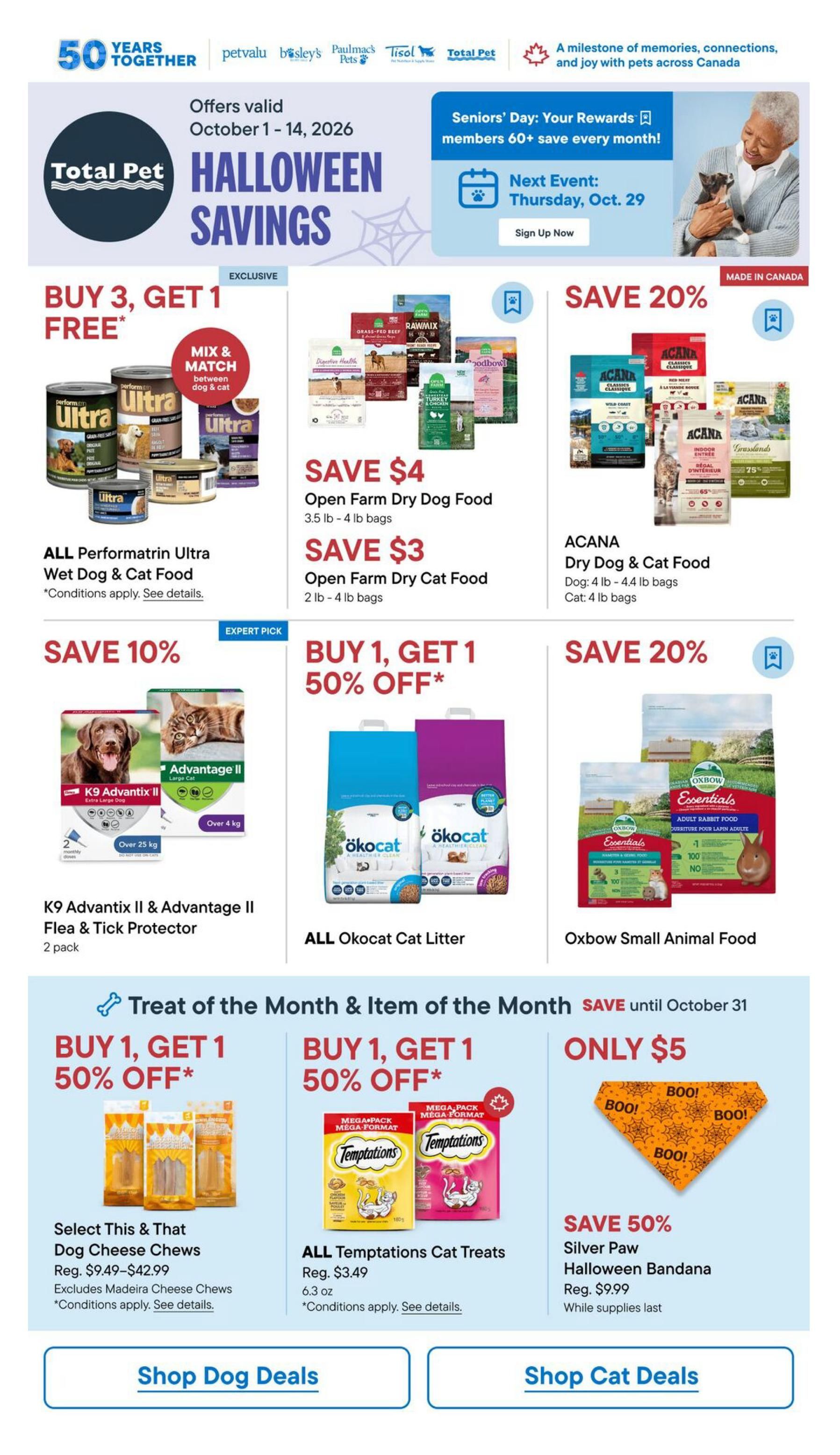 Total Pet Flyer October 1 to 14