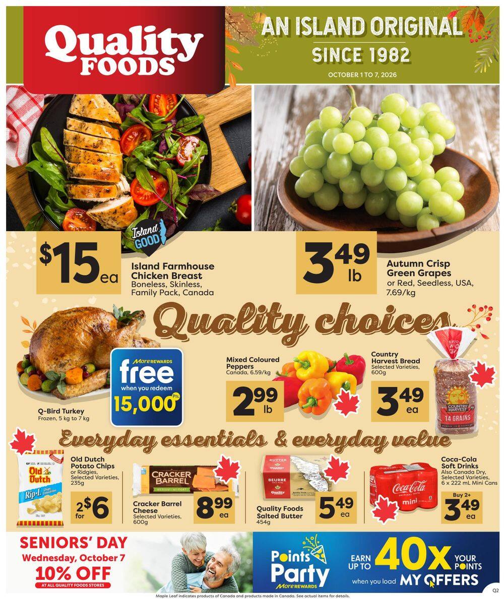 Quality Foods Flyer October 1 to 7
