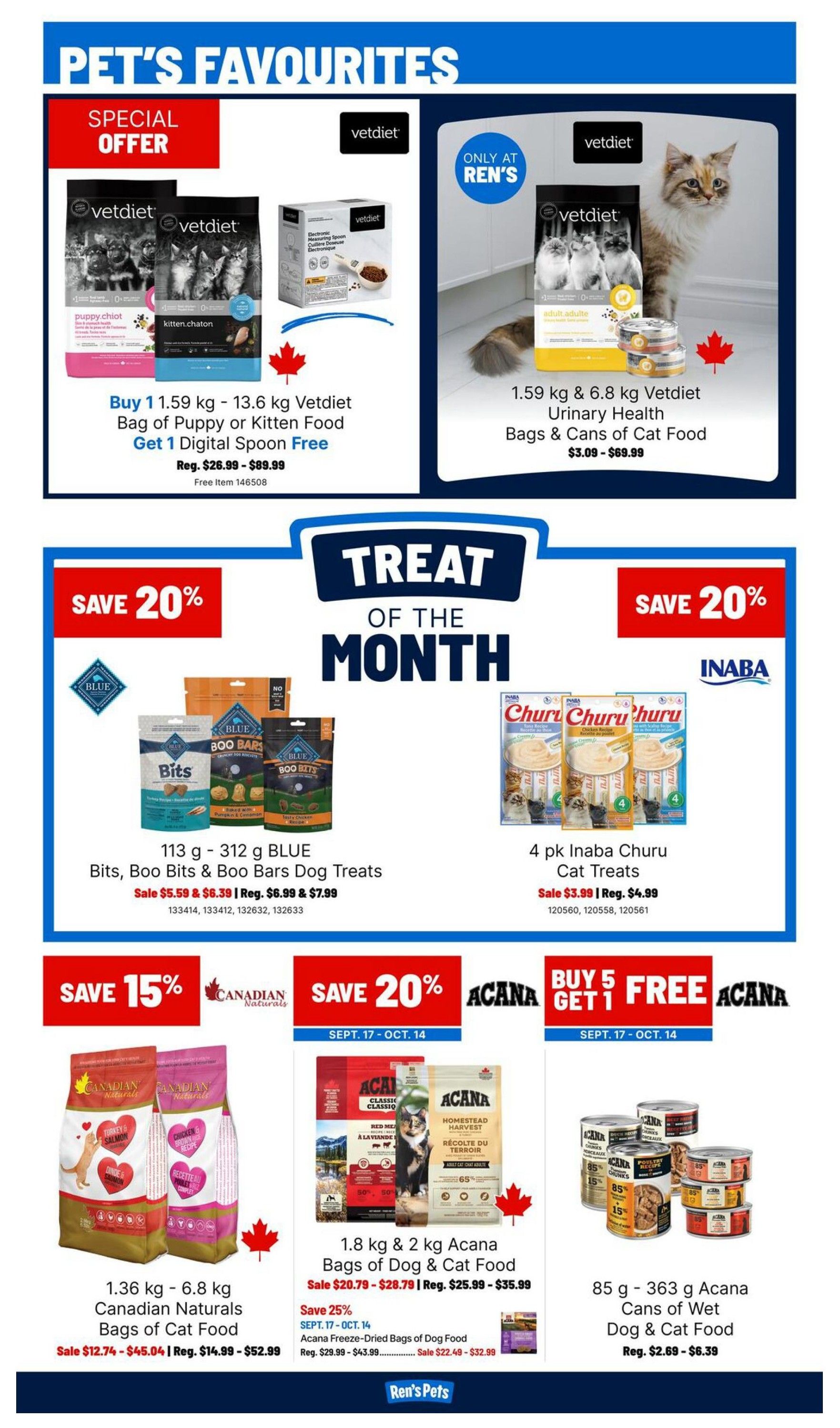 Ren's Pets Monthly Flyer October 1 to 31
