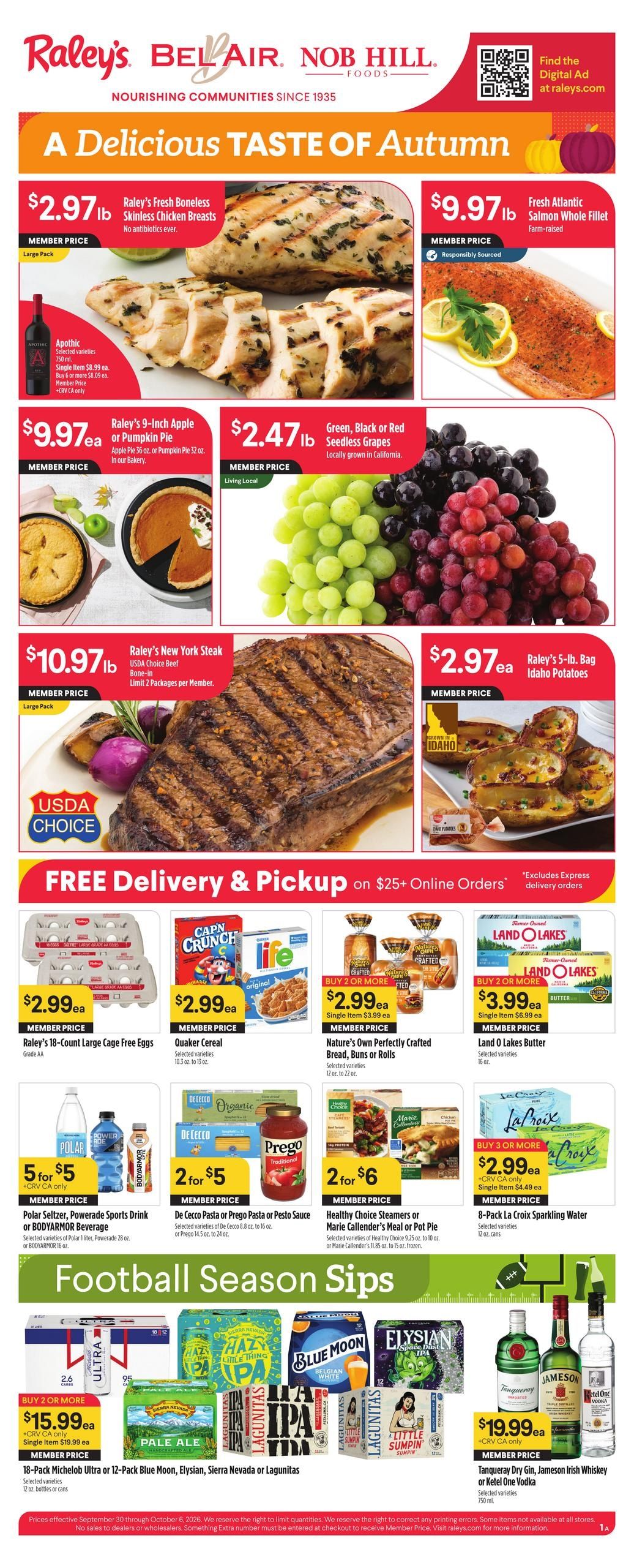 Raley's Weekly Ad September 30 - October 6, 2026