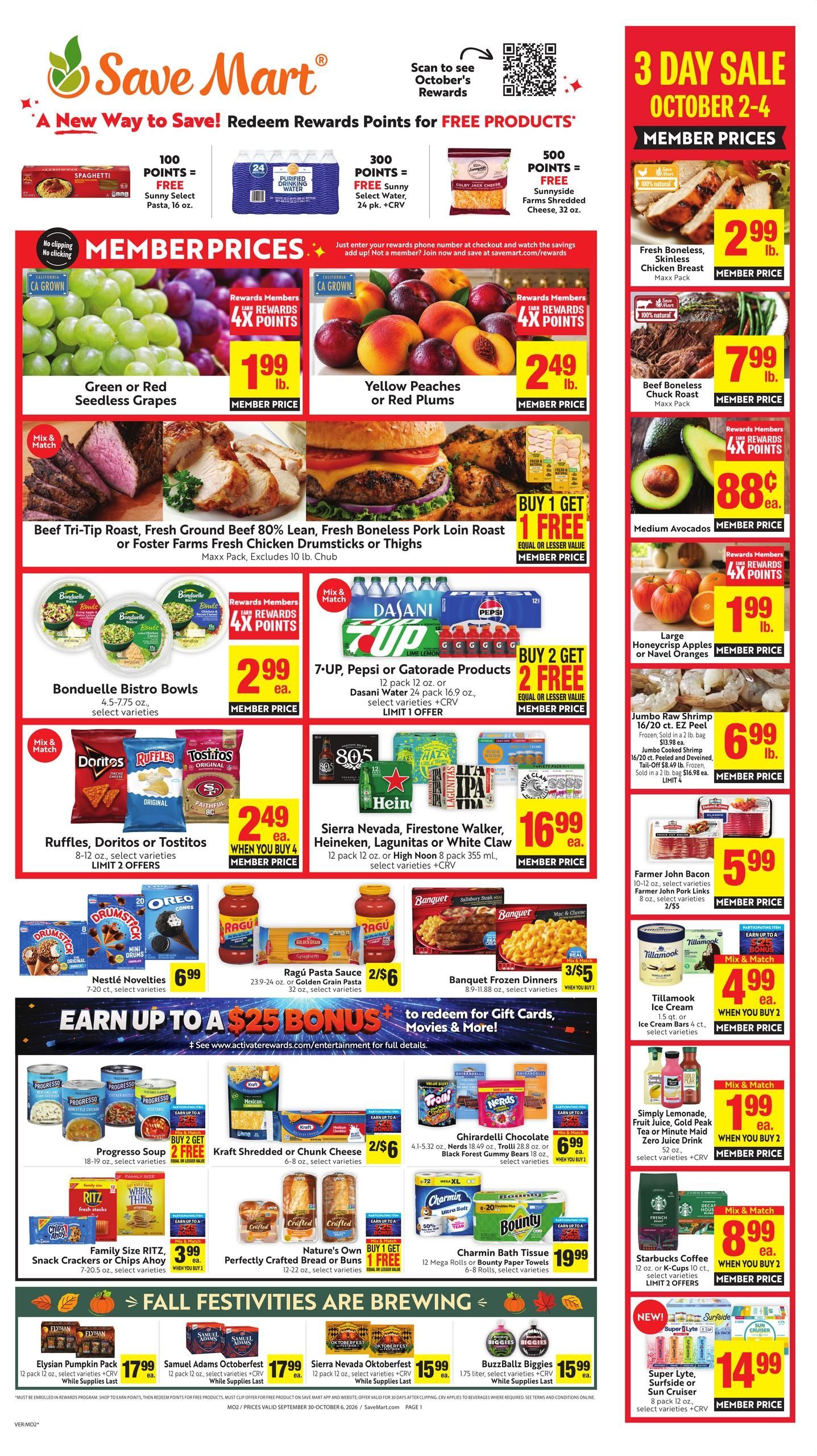 Save Mart (Bakersfield Area, CA) Weekly Ad September 30 - October 6, 2026