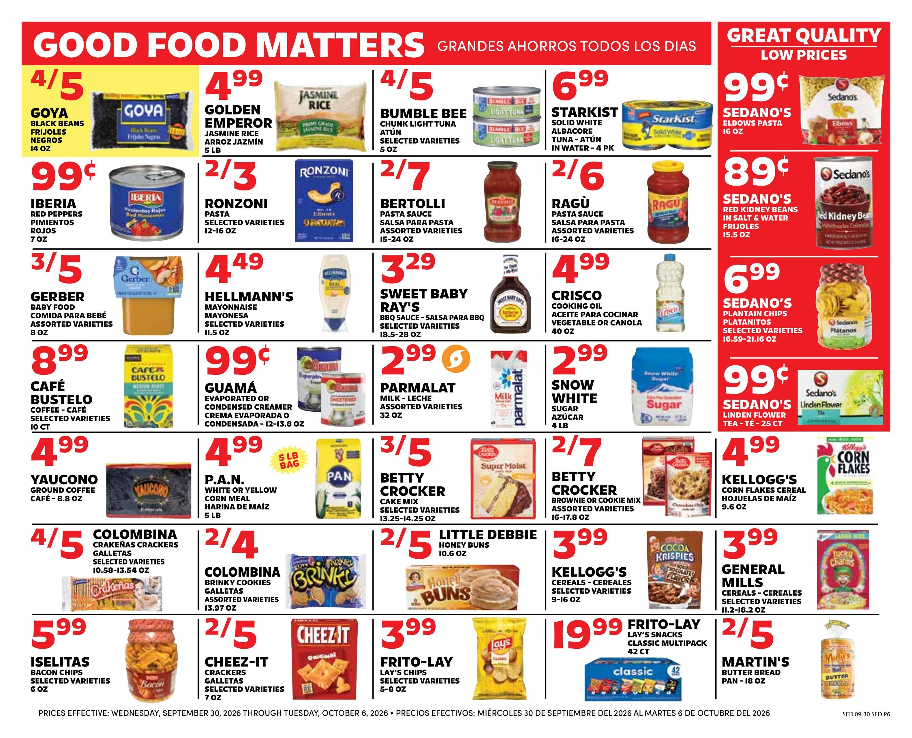 Sedano's (Davie Area, FL) Weekly Ad September 30 - October 6, 2026