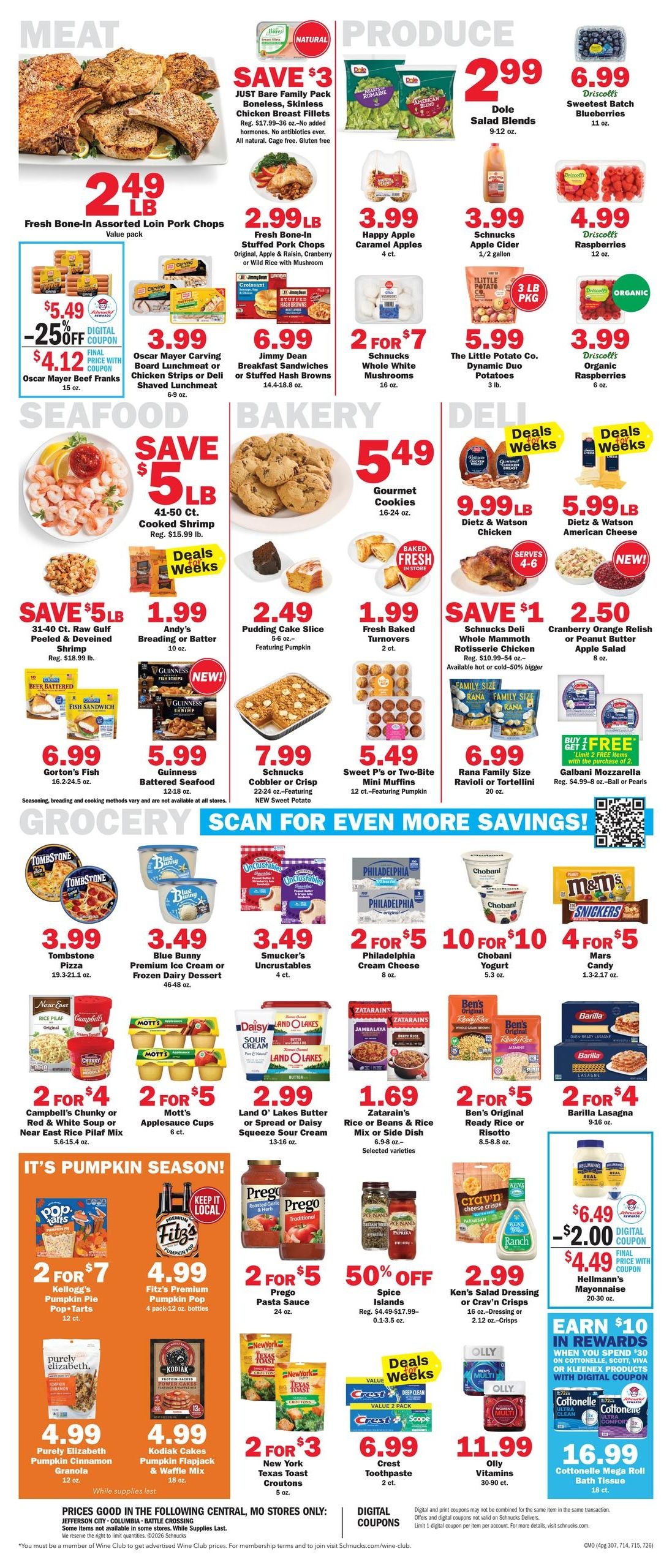 Schnucks (Columbia-Jefferson City Area, MO) Weekly Print Weekly Ad October 7 - 13, 2026