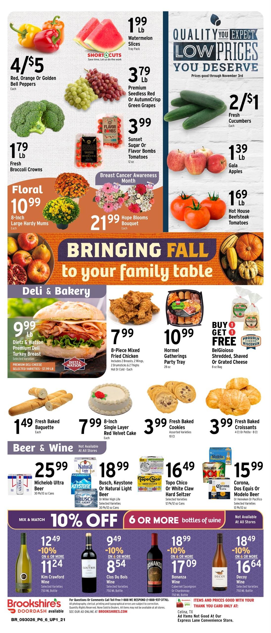 Brookshire's (Celina Area, TX) Weekly Ad September 30 - October 6, 2026