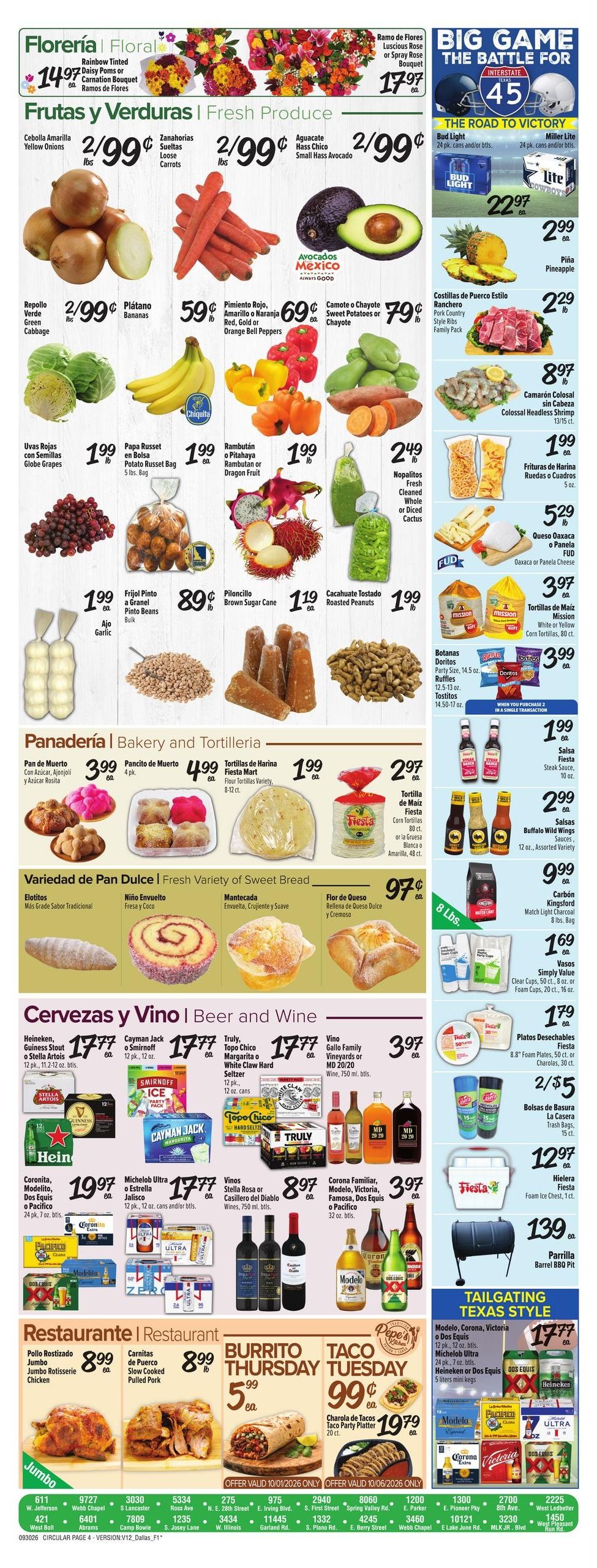 Fiesta Mart (Allen Area, TX) Weekly Ad September 30 - October 6, 2026