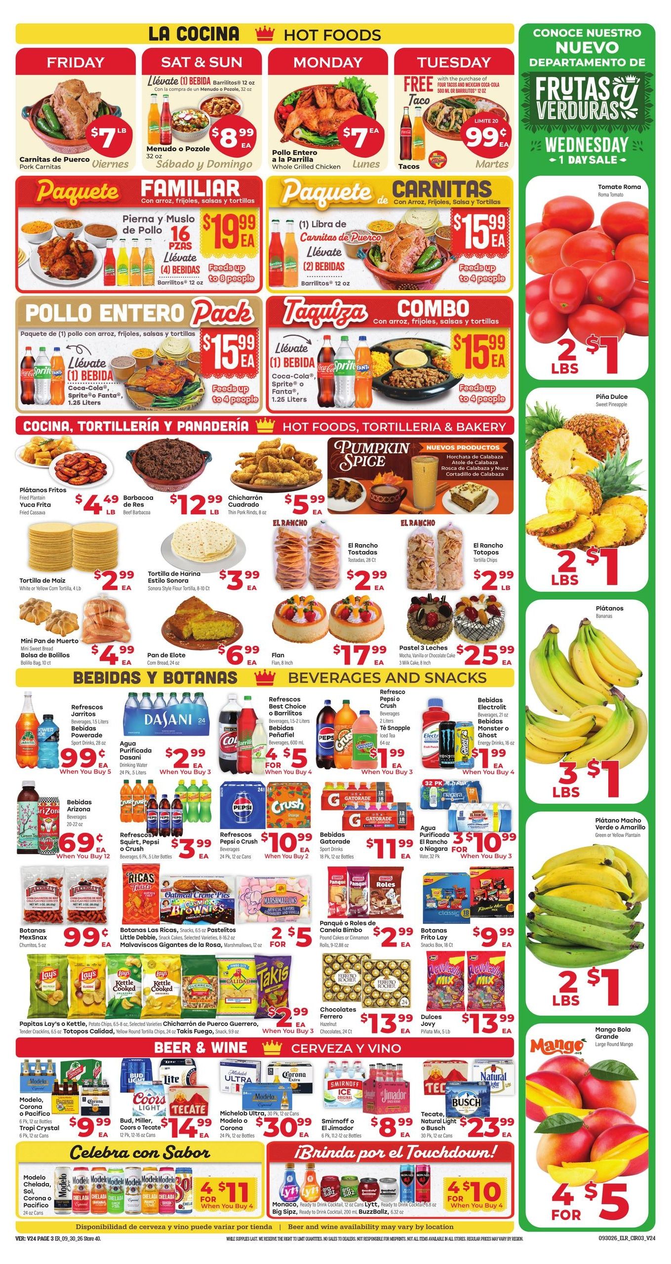 El Rancho Supermercado (Bedford Area, TX) Weekly Ad September 30 - October 6, 2026
