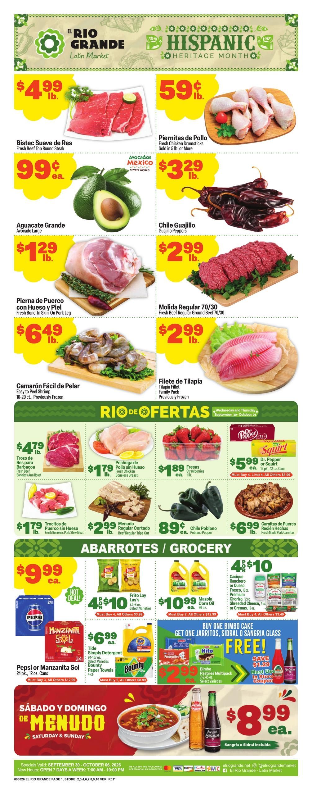 El Rio Grande (Arlington Area, TX) Weekly Ad September 30 - October 6, 2026