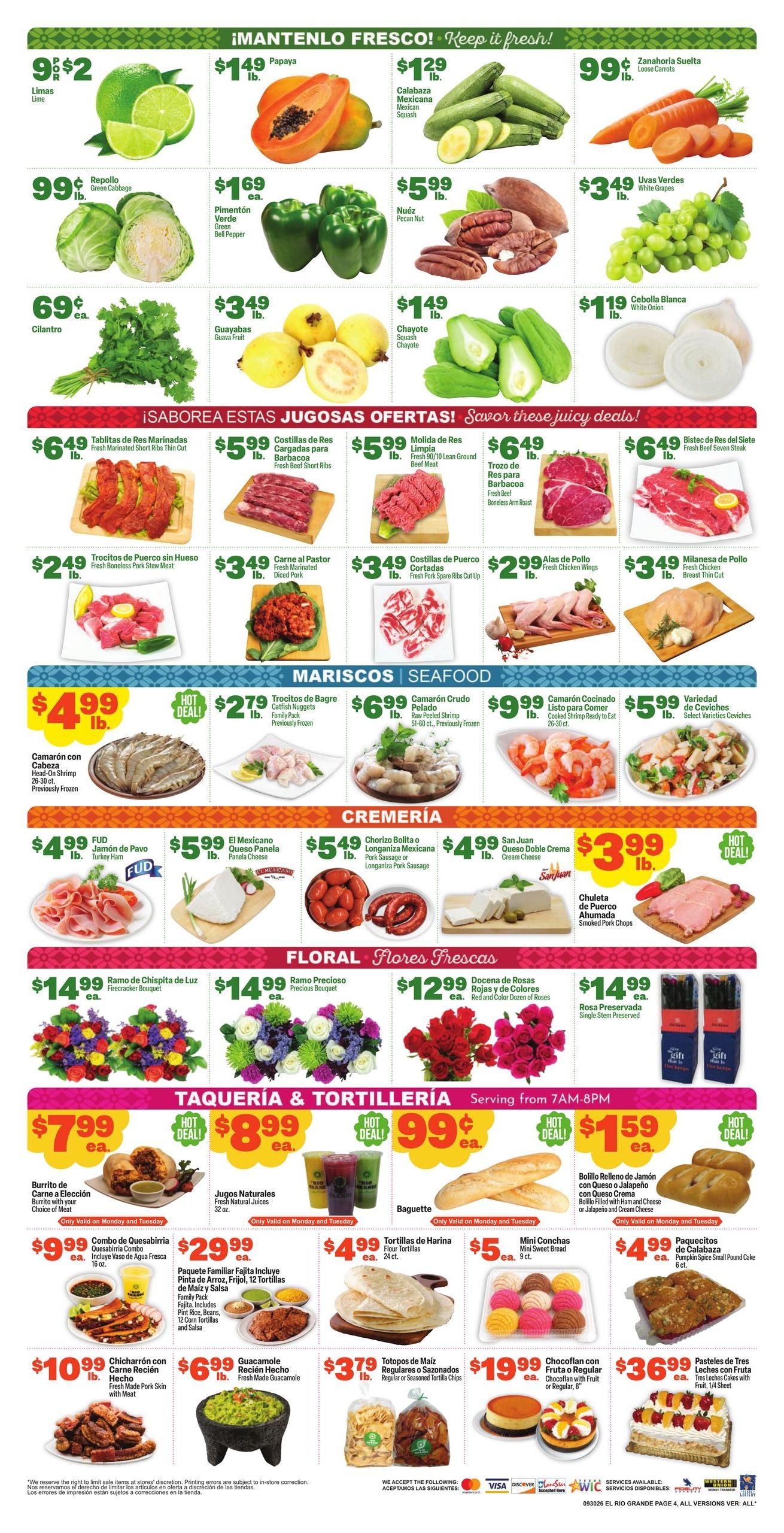 El Rio Grande (Arlington Area, TX) Weekly Ad September 30 - October 6, 2026