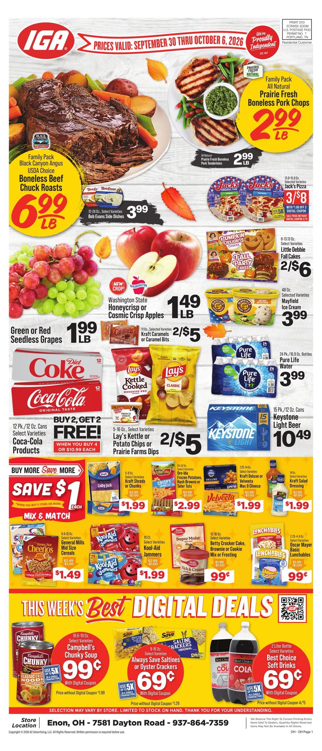 IGA (Alpha Area, OH) Weekly Flyer (promoted) Weekly Ad September 30 - October 6, 2026