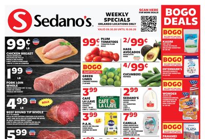 Sedano's (Orlando Area, FL) Weekly Ad September 30 - October 6, 2026