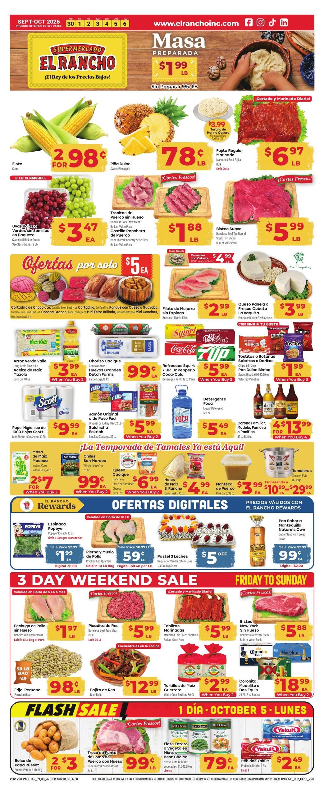El Rancho Supermercado (Conroe Area, TX) Weekly Ad September 30 - October 6, 2026