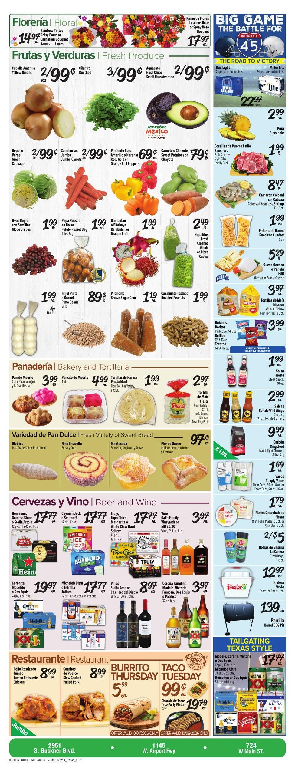 Fiesta Mart (Bedford Area, TX) Weekly Ad September 30 - October 6, 2026