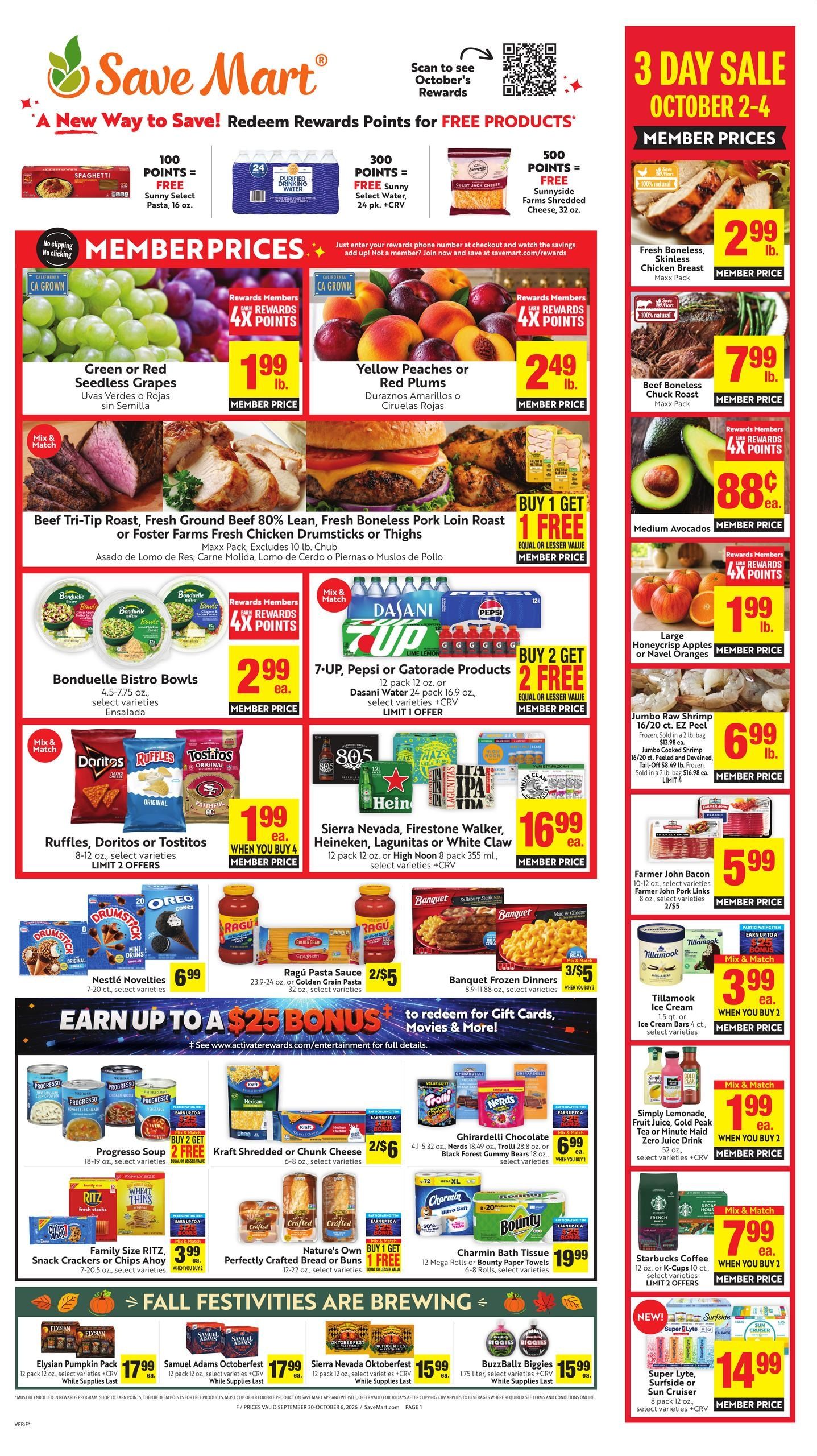 Save Mart (Clovis Area, CA) Weekly Ad September 30 - October 6, 2026