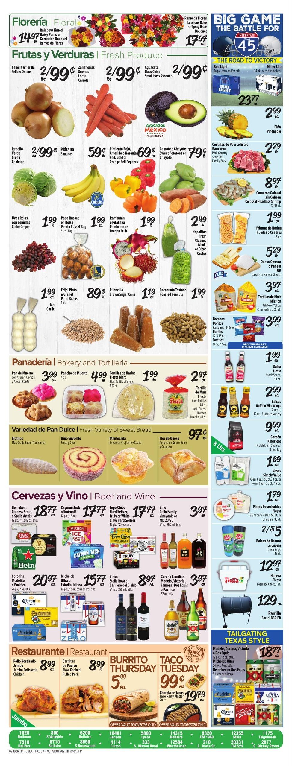 Fiesta Mart (Conroe Area, TX) Weekly Ad September 30 - October 6, 2026