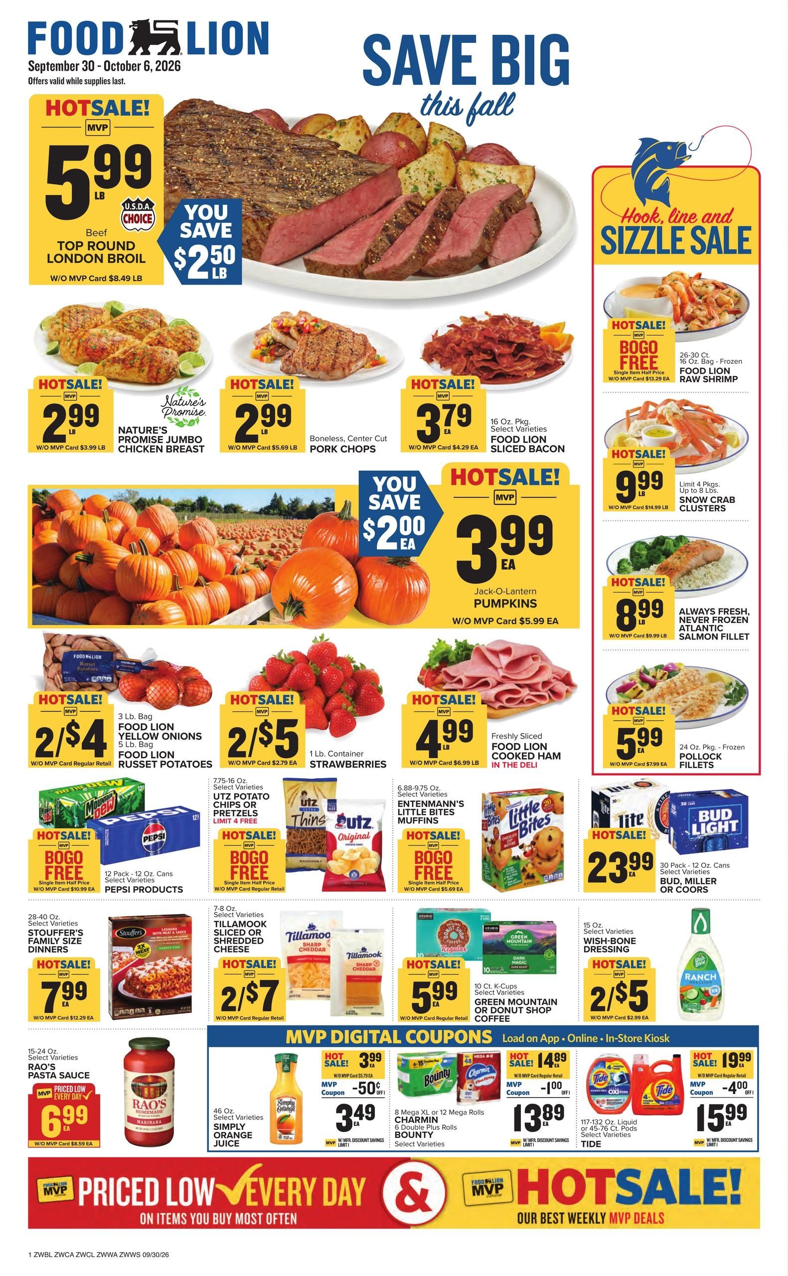Food Lion (Cowen Area, WV) Weekly Ad September 30 - October 6, 2026