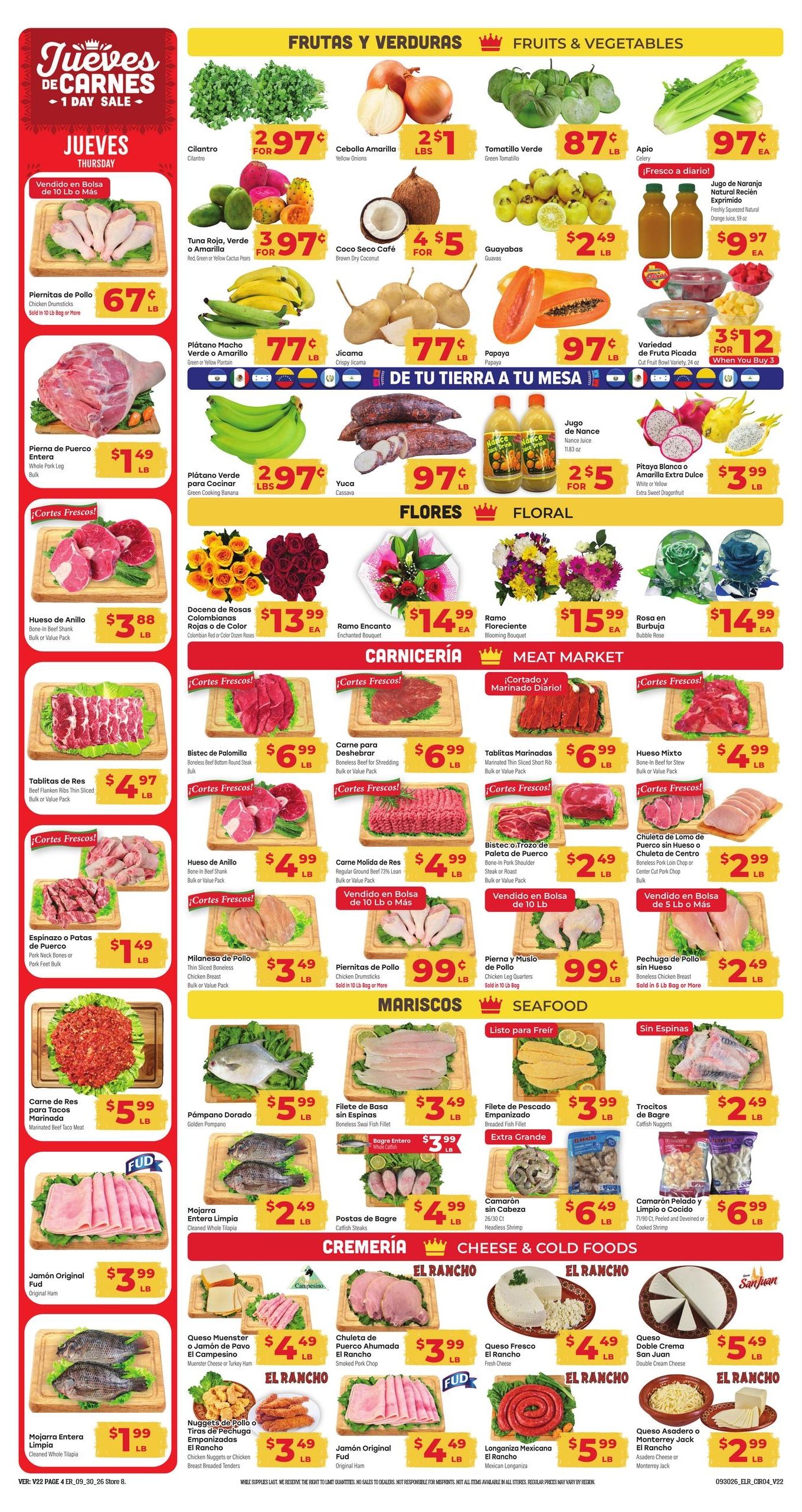 El Rancho Supermercado (Dallas-Mesquite Area, TX) Weekly Ad September 30 - October 6, 2026