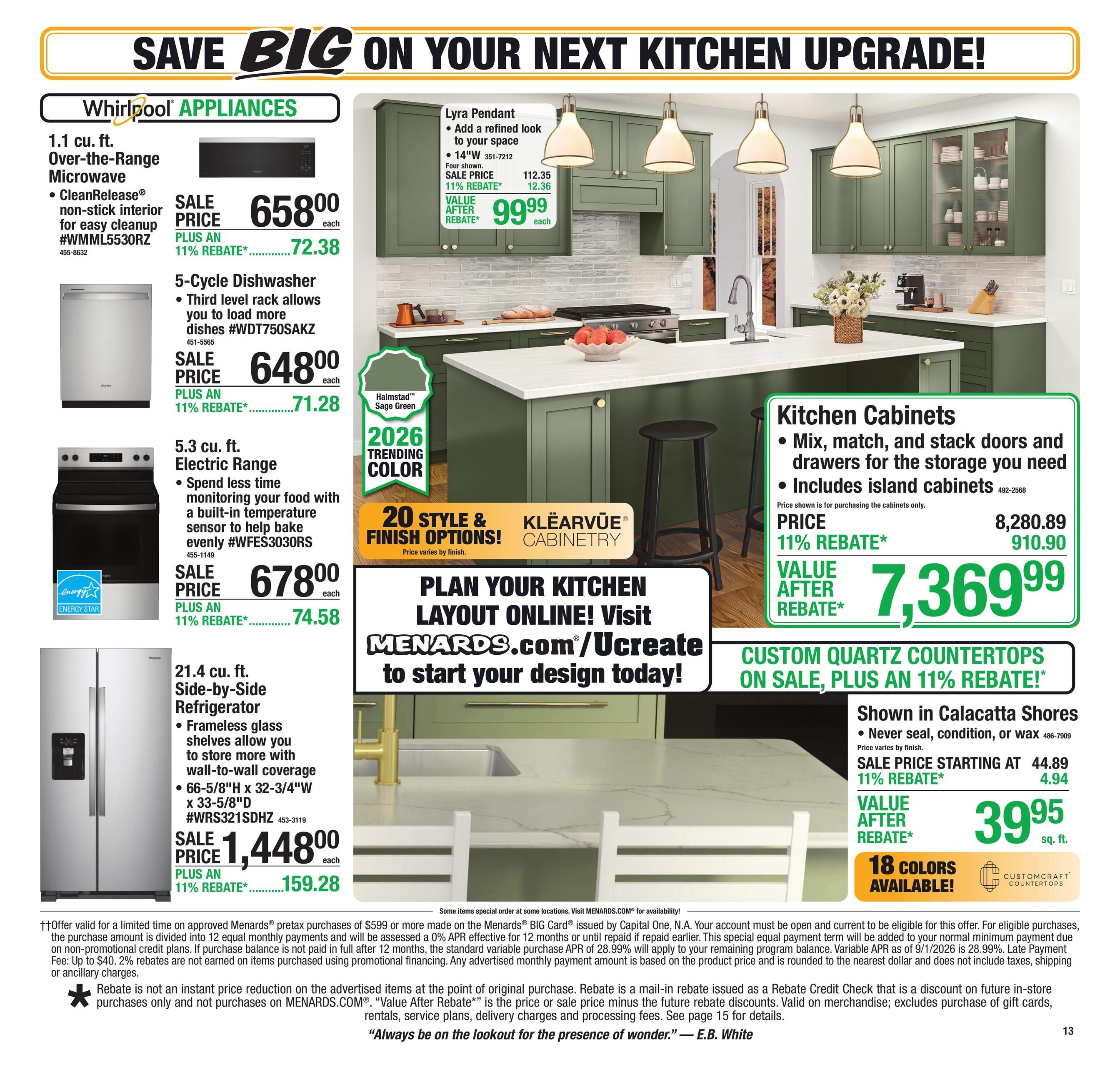 Menards (Fayetteville Area, AR) 11% Rebate Sale Weekly Ad September 30 - October 11, 2026