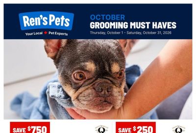 Ren's Pets Pet Grooming Must-Haves Monthly Flyer October 1 to 31