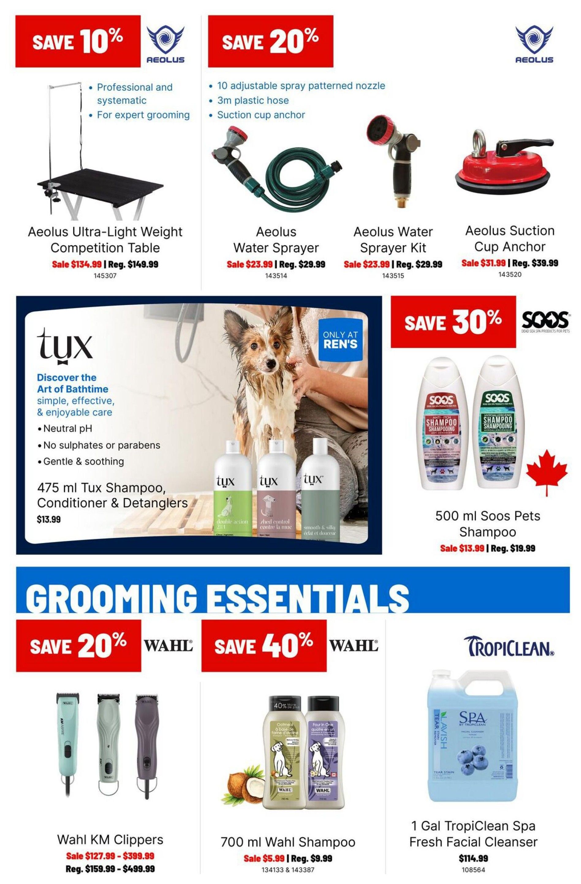 Ren's Pets Pet Grooming Must-Haves Monthly Flyer October 1 to 31